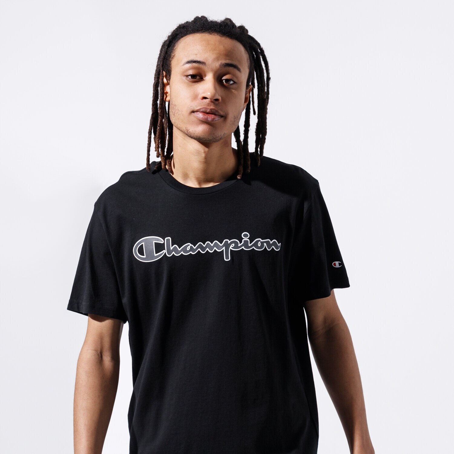 pánské tričko CHAMPION TRIČKO LOGO TEE 215280KK001 ČERNÁ