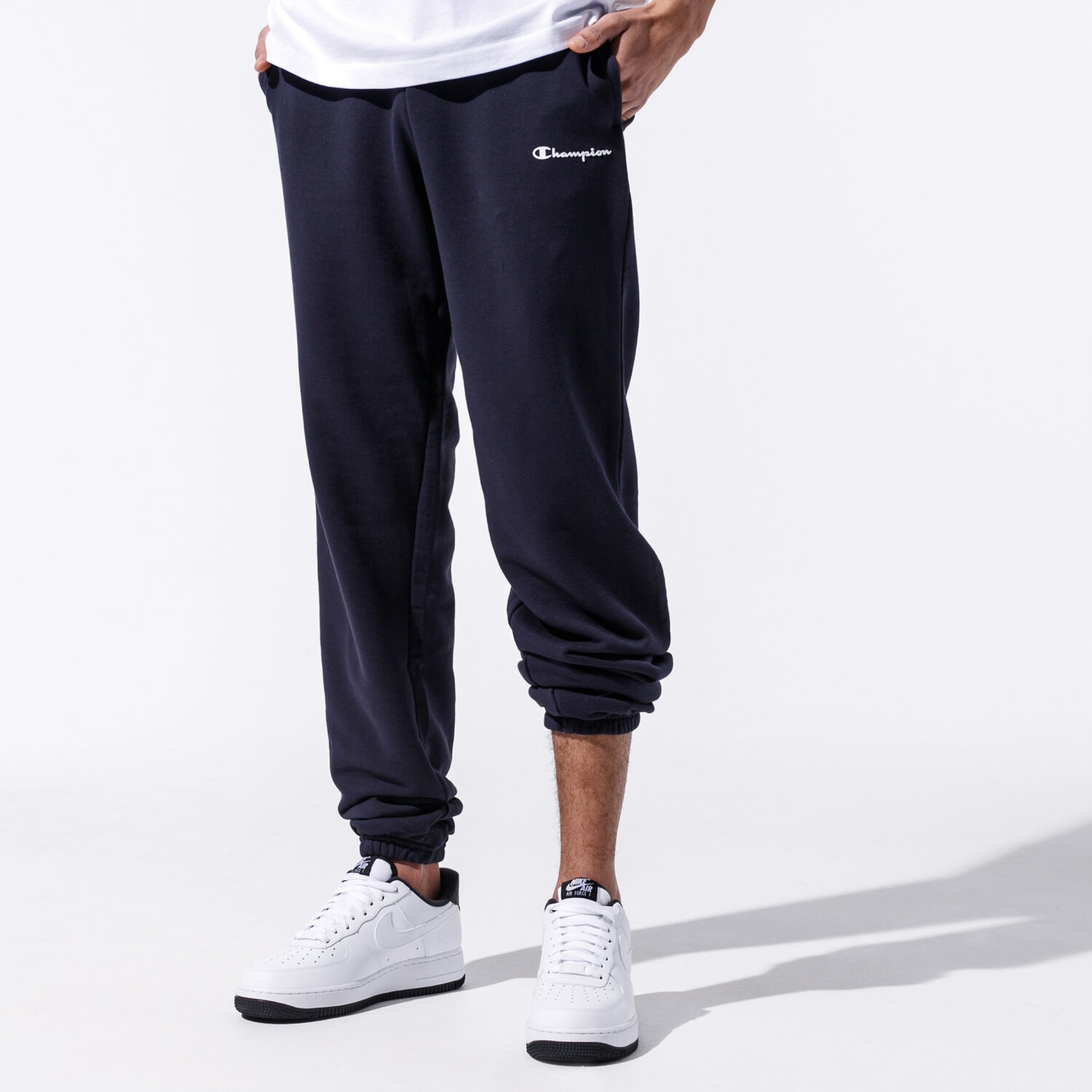 pánské kalhoty CHAMPION KALHOTY  BASIC CUFF PANTS 214538BS501 TMAVOMODRÁ