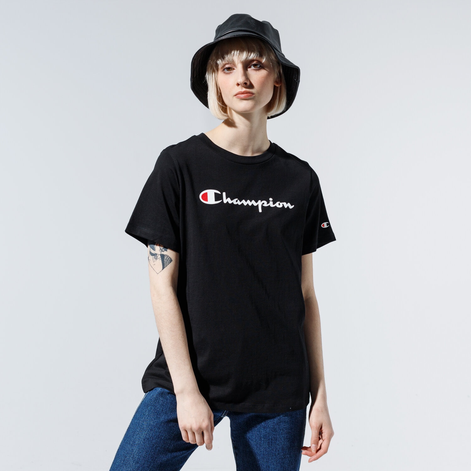 dámské tričko CHAMPION TRIČKO LADY LOGO TEE 113864KK001 ČERNÁ