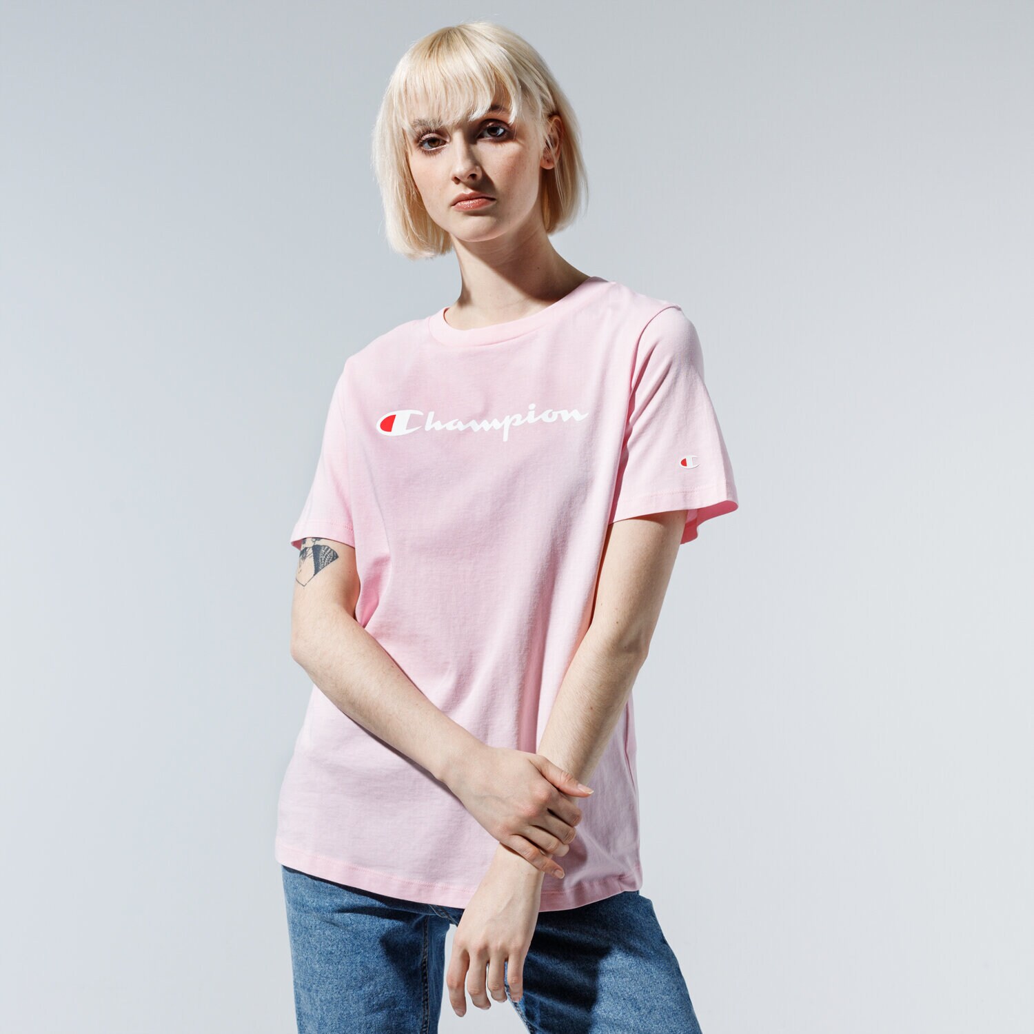 dámské tričko CHAMPION TRIČKO LADY LOGO TEE 113864PS033 RŮŽOVÁ