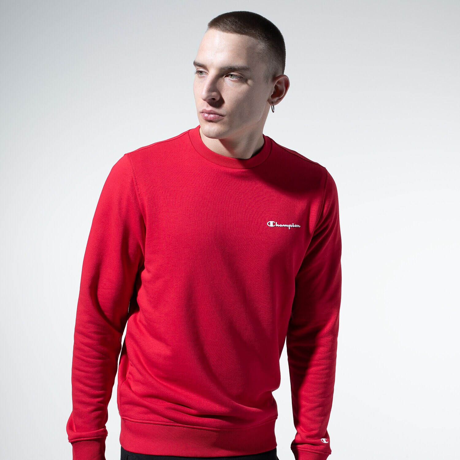 pánská mikina CHAMPION MIKINA BASIC CREWNECK 215493RS001 ČERVENÁ