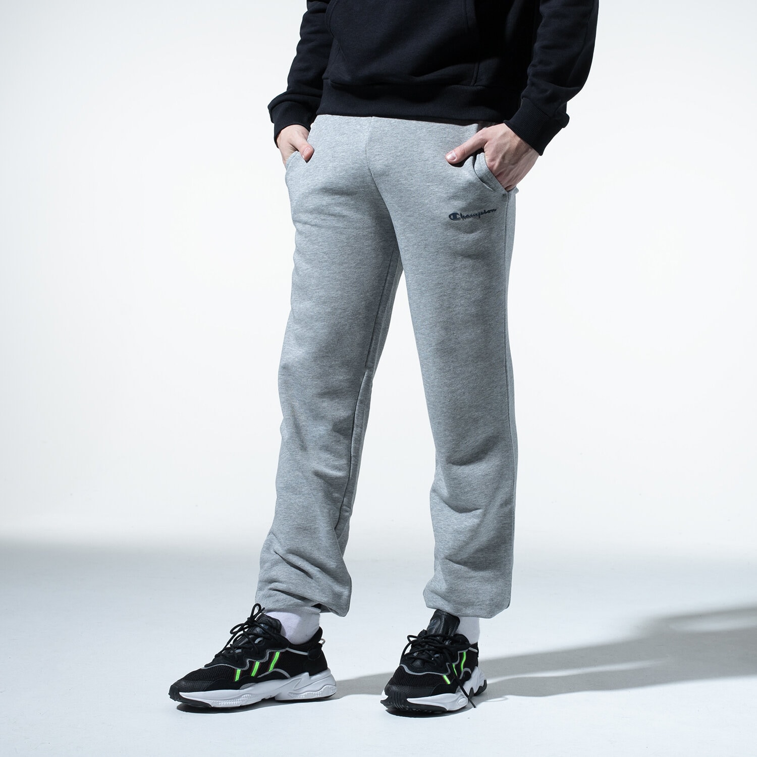 pánské kalhoty CHAMPION KALHOTY  BASIC CUFF PANTS 214538EM006 ŠEDÁ