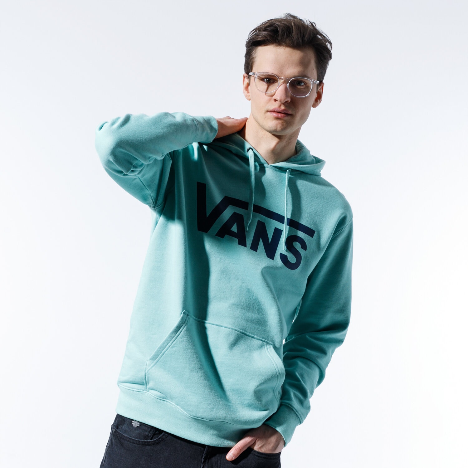 pánská mikina VANS MIKINA S KAPUCÍ VANS CLASSIC PO HOODIE II VN0A456BYJC1 ZELENÁ