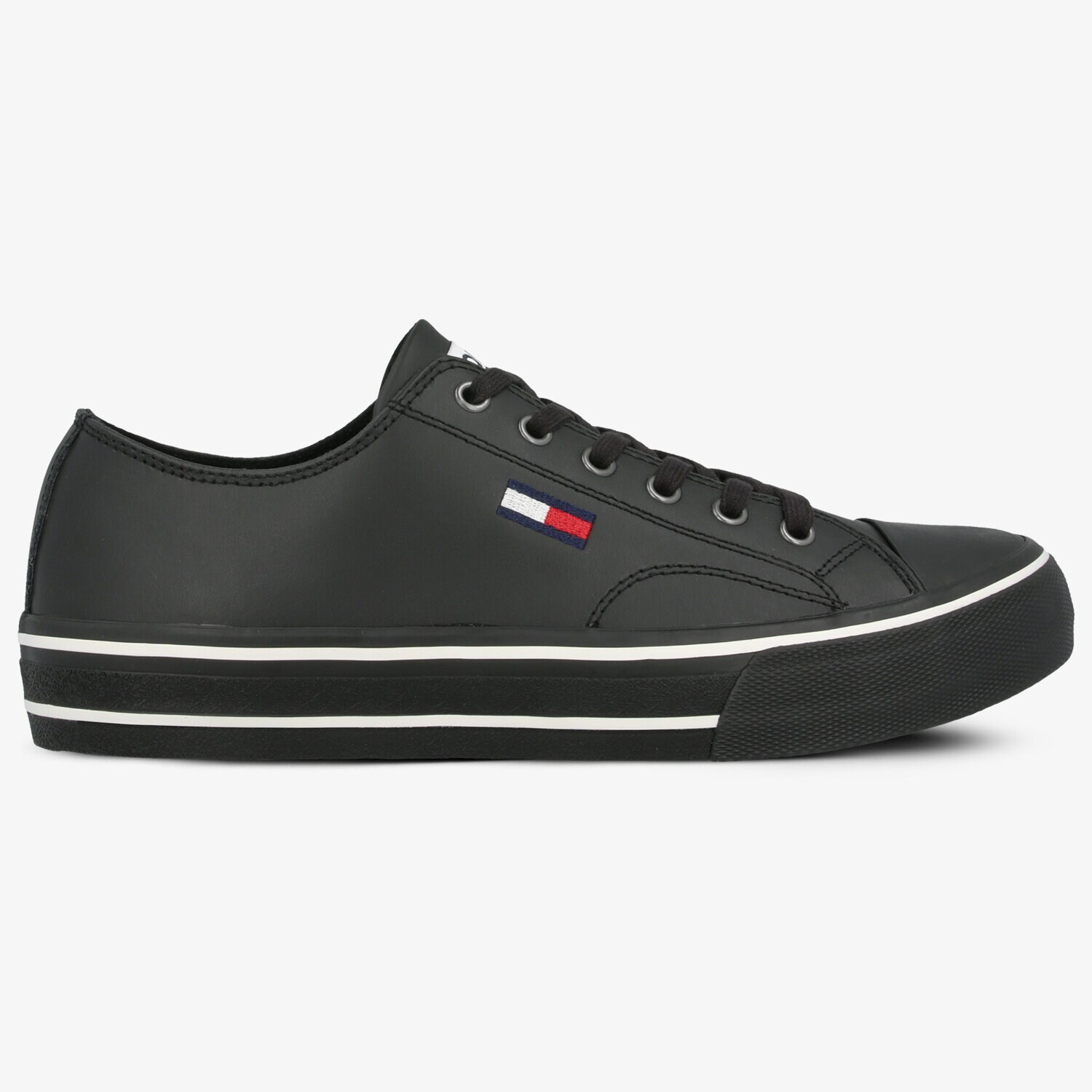 pánské tenisky TOMMY HILFIGER LEATHER CITY SNEAKER EM0EM00394BDS ČERNÁ