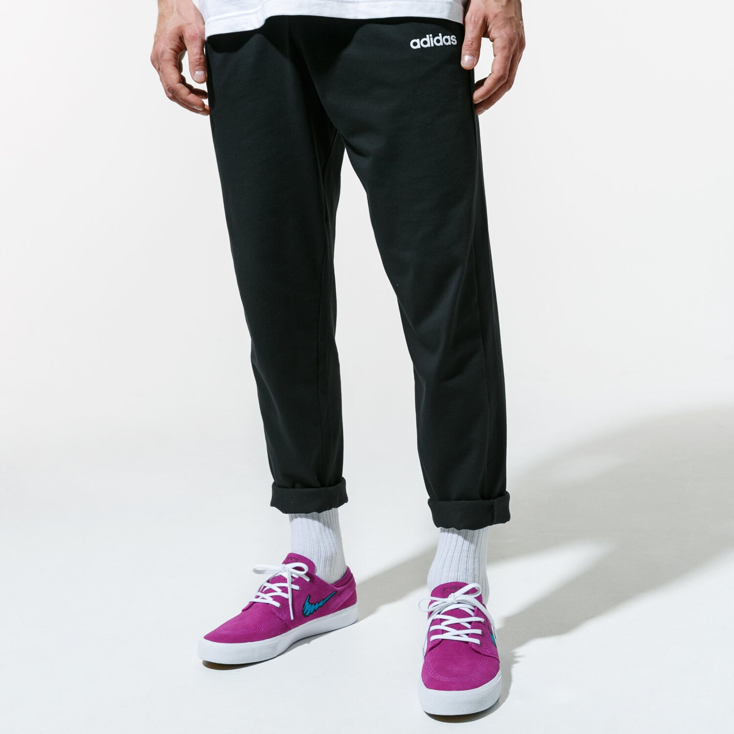 pánské kalhoty ADIDAS KALHOTY  E PLN T PNT SJ DU0378 ČERNÁ