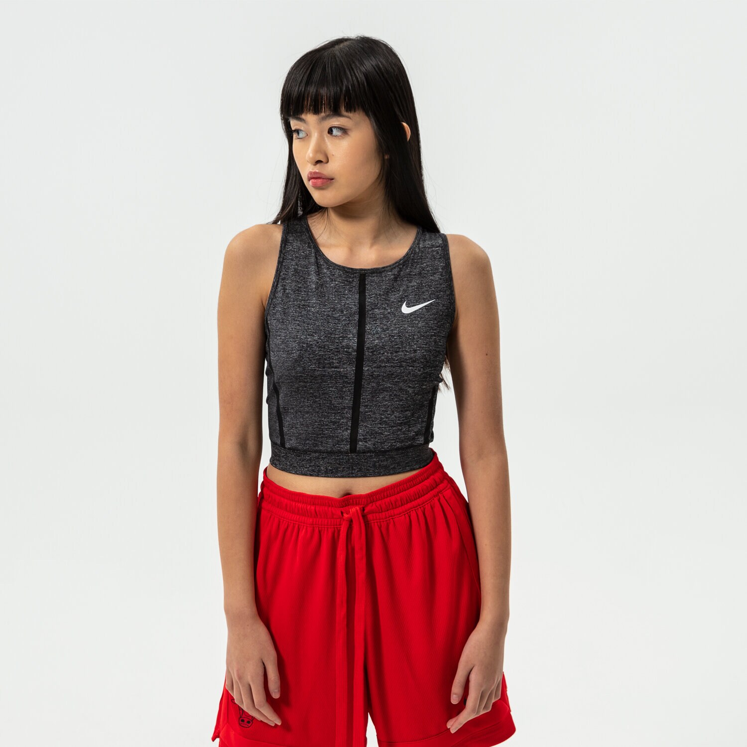 dámský top NIKE TOP PRO HIPERCOOL HEATHER 889627-011 ŠEDÁ