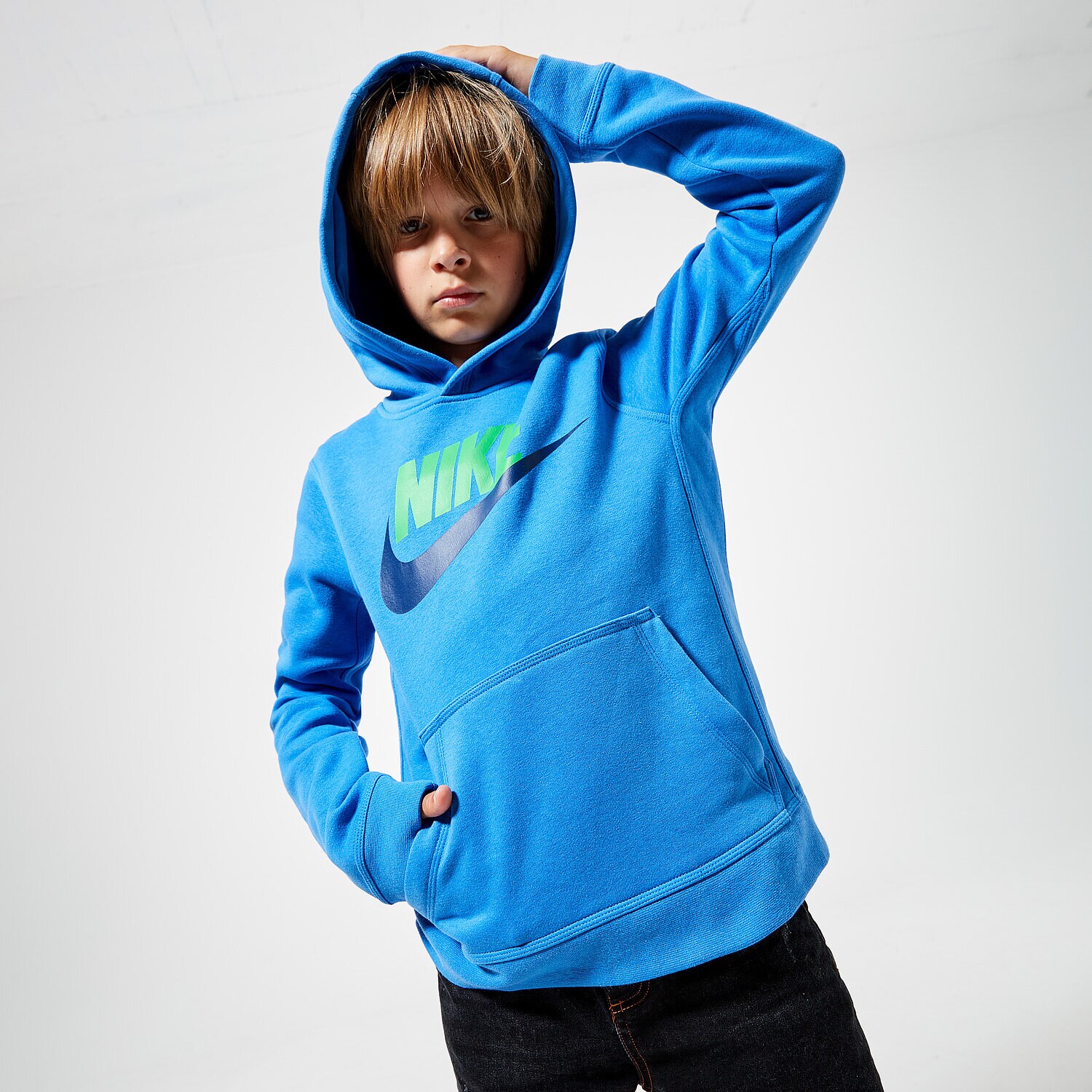 dětská mikina NIKE MIKINA S KAPUCÍ SPORTSWEAR CLUB FLEECE CJ7861-402 MODRÁ