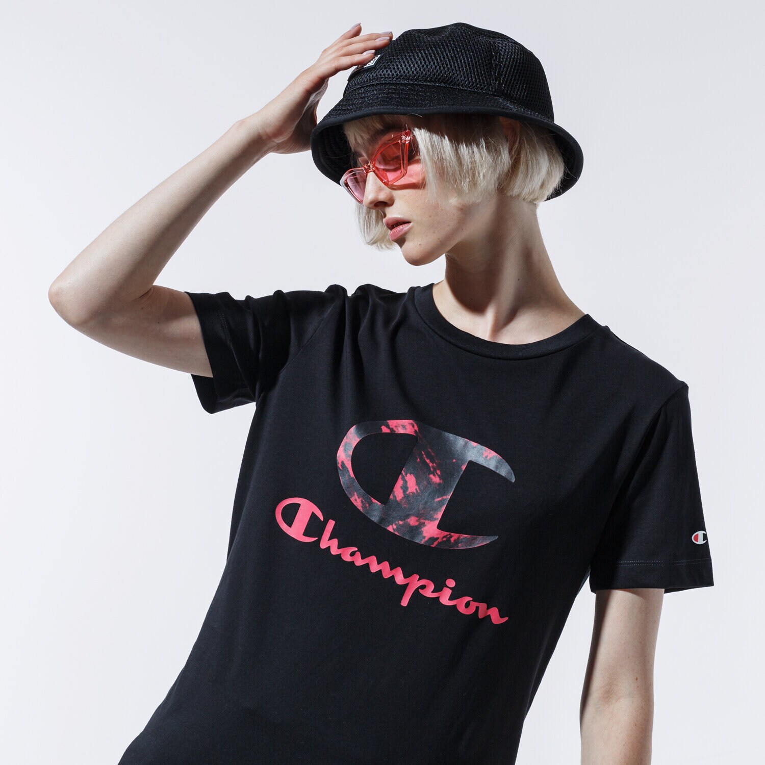 dámské tričko CHAMPION TRIČKO LADY PRINTED LOGO TEE 113699KK001 ČERNÁ