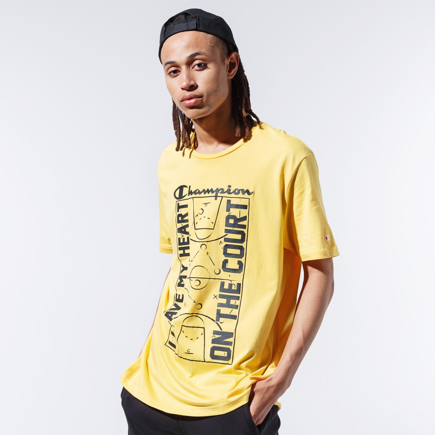 pánské tričko CHAMPION TRIČKO COURT TEE 215492YS001 ŽLUTÁ