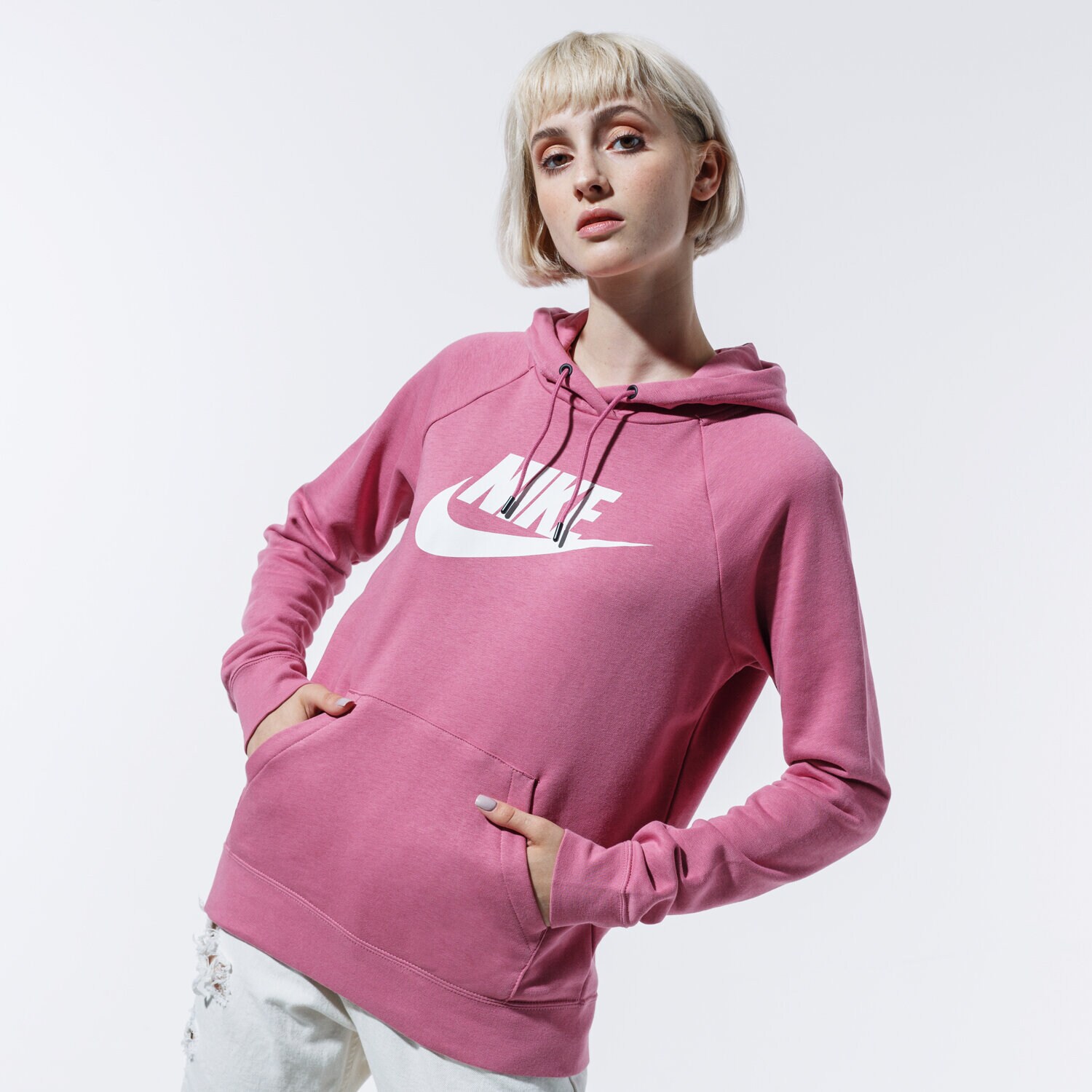 dámská mikina NIKE MIKINA S KAPUCÍ SPORTSWEAR ESSENTIAL BV4126-614 RŮŽOVÁ