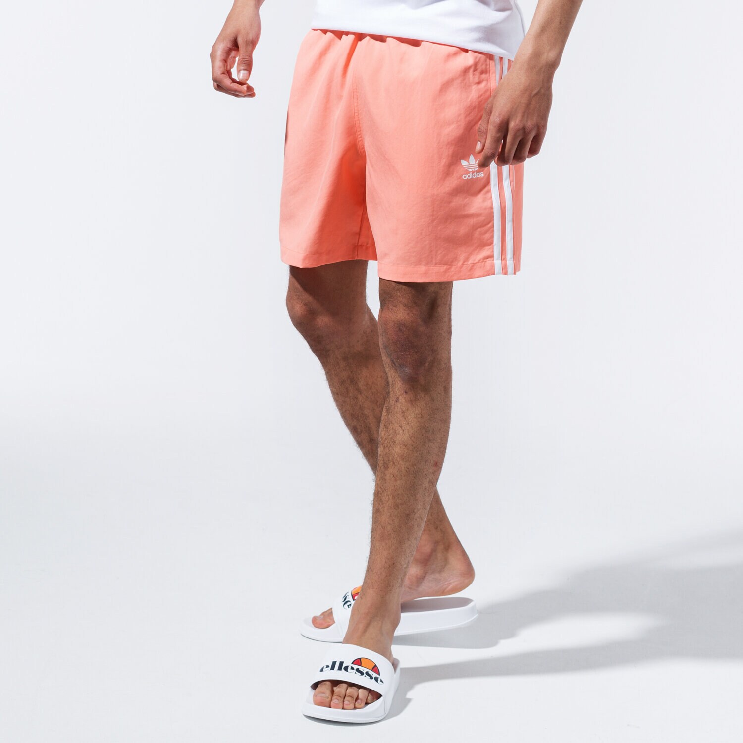pánské kraťasy ADIDAS ŠORTKY  3 STRIPE SWIMS FM9877 ORANŽOVÁ