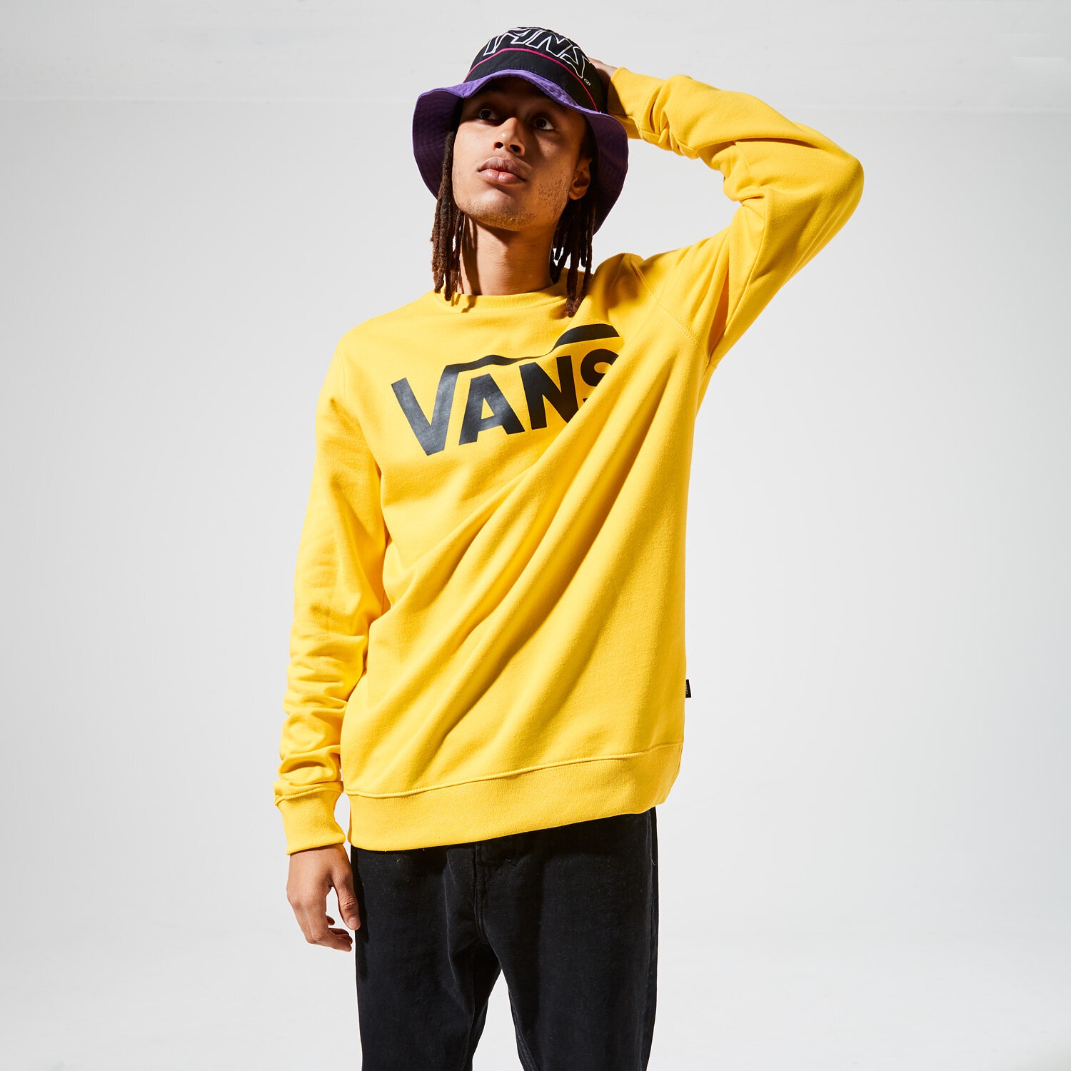pánská mikina VANS MIKINA VANS CLASSIC CREW II VN0A456A85W1 ŽLUTÁ