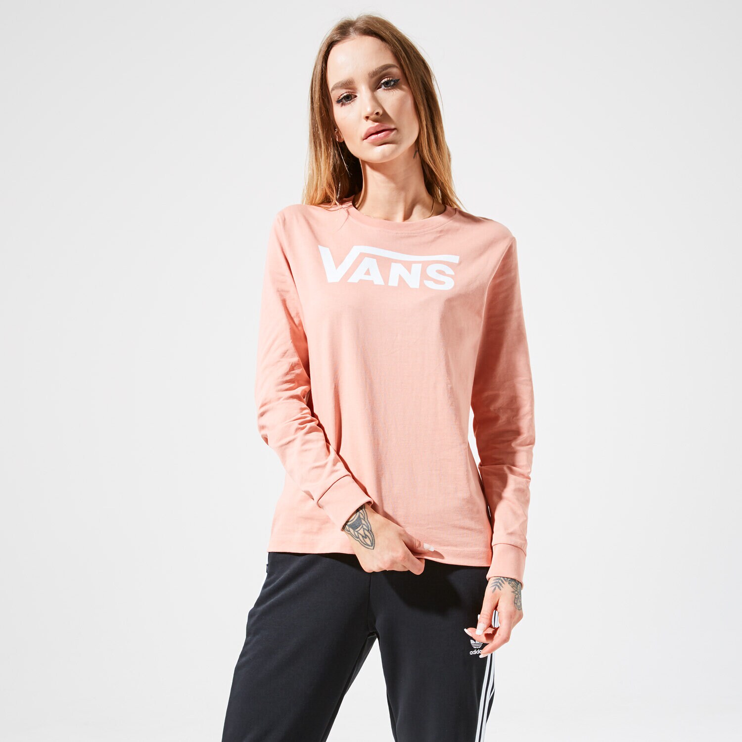 dámské tričko VANS TRIČKO FLYING V CLASSIC LS BF VN0A47WNZLS1 RŮŽOVÁ