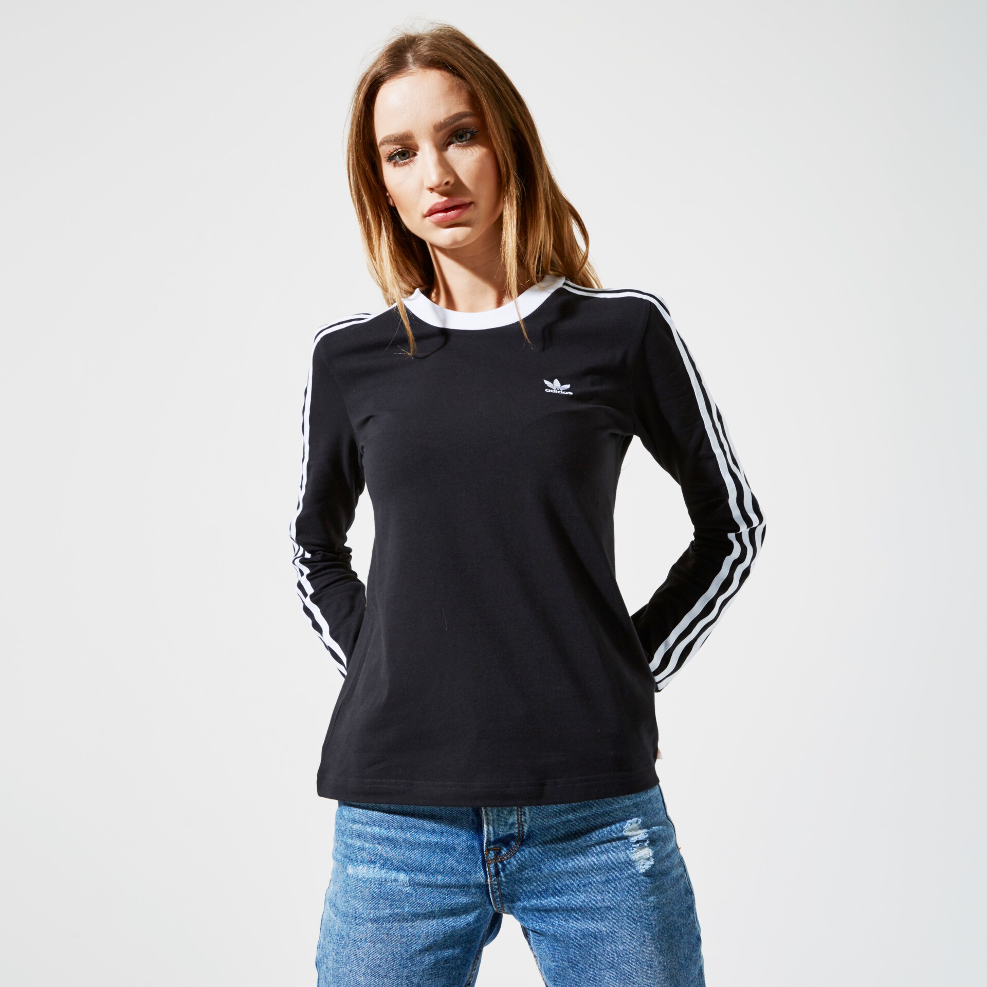 dámské tričko ADIDAS TRIČKO 3 STR LS FM3301 ČERNÁ