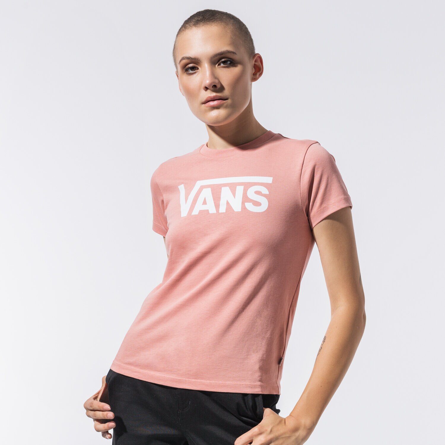 dámské tričko VANS TRIČKO FLYING V CREW TEE VN0A3UP4ZLS1 RŮŽOVÁ