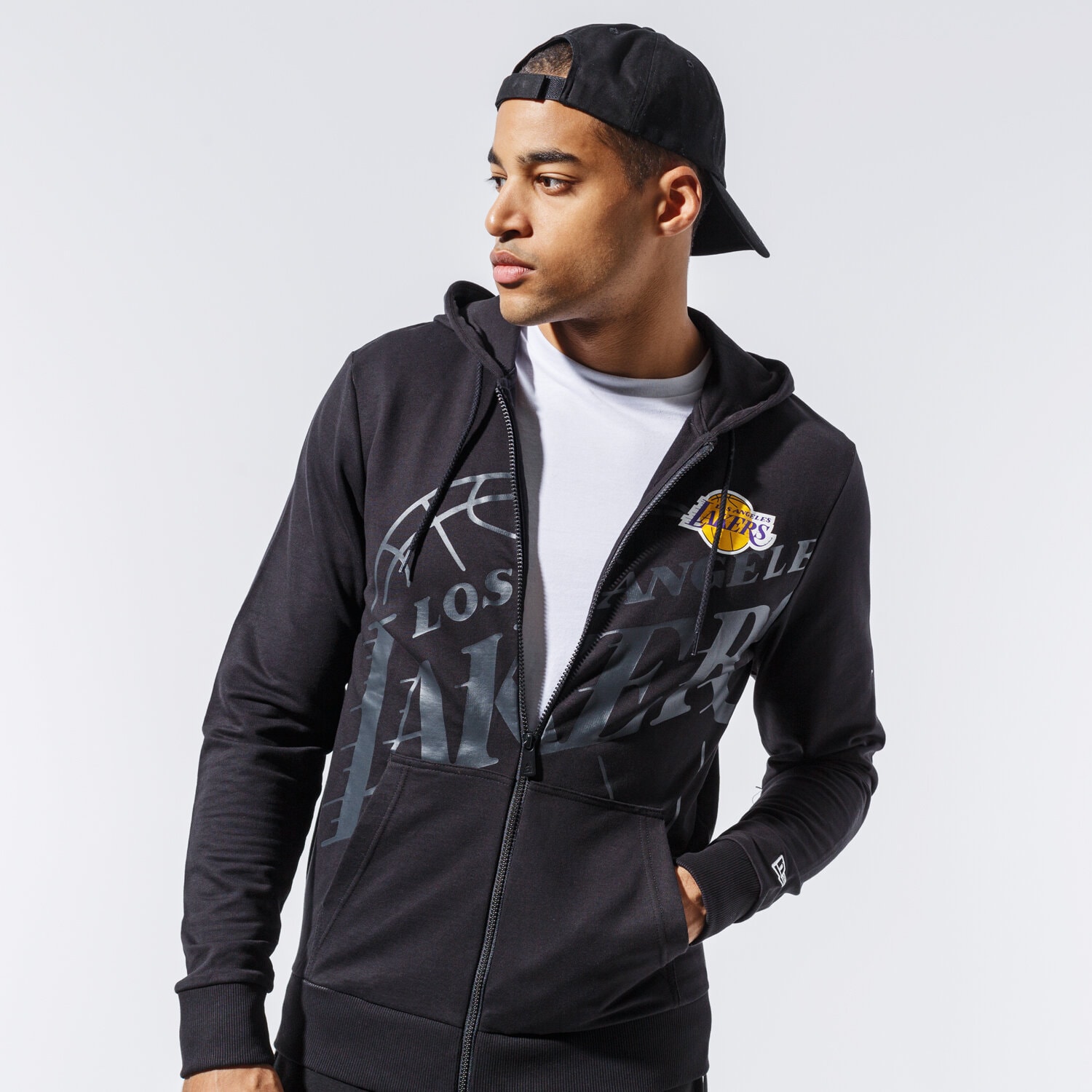 pánská mikina NEW ERA MIKINA S KAPUCÍ NBA BIG LOGO FULL ZIP HOODY LOSLAK B 12485690