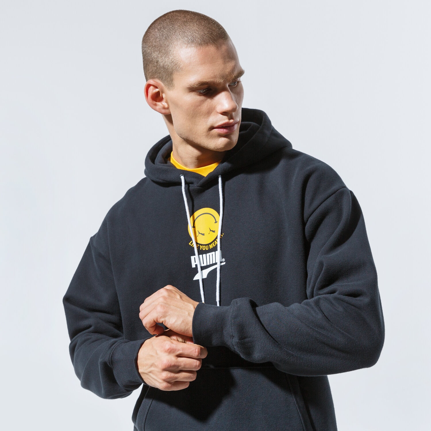 pánská mikina PUMA MIKINA S KAPUCÍ PUMA CLUB HOODIE 59879001 ČERNÁ