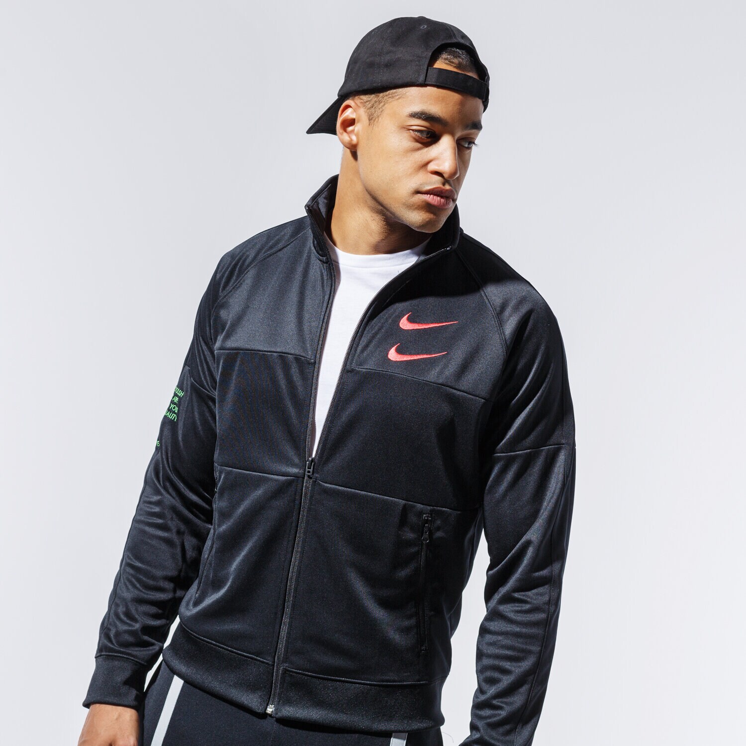 pánská mikina NIKE MIKINA ROZEPÍNACÍ M NSW SWOOSH JKT PK CU3893-011 ČERNÁ