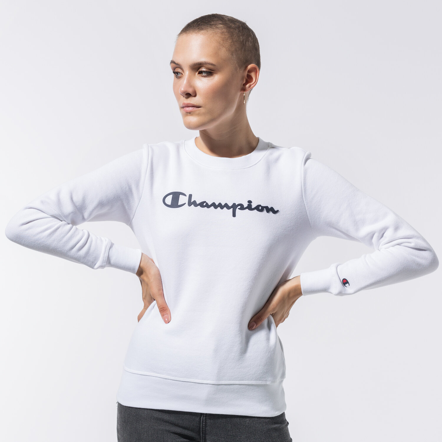 dámská mikina CHAMPION MIKINA CREWNECK SWEATSHIRT 113210WW001 BÍLÁ
