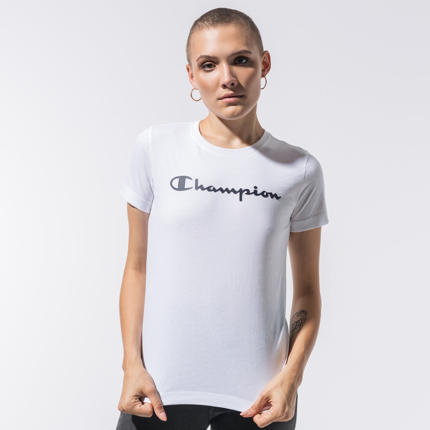 dámské tričko CHAMPION TRIČKO CREWNECK TRIČKO 113223WW001 BÍLÁ