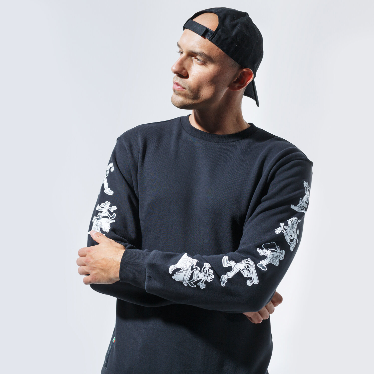 pánská mikina ADIDAS MIKINA GOOFY CREW GD6025 ČERNÁ