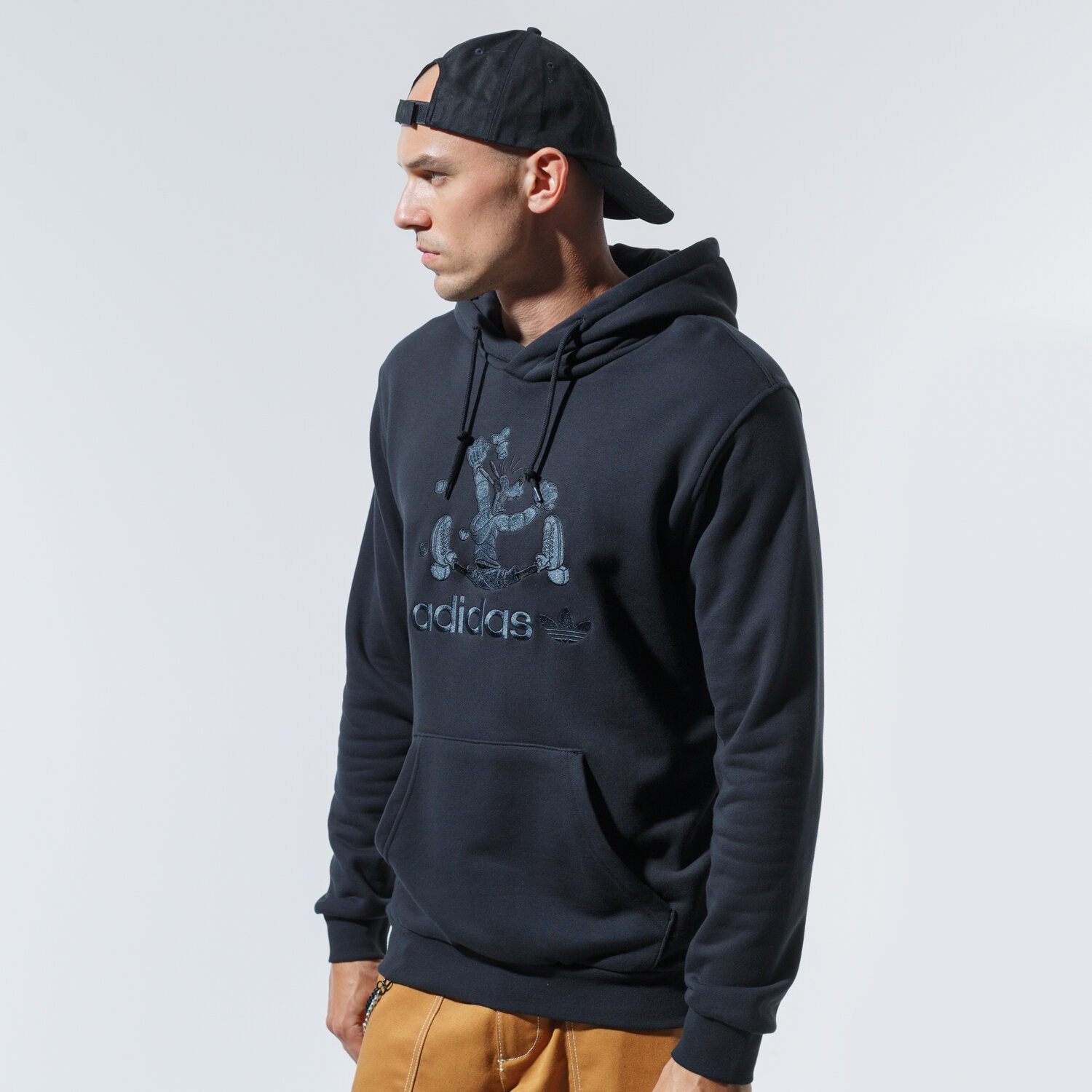 pánská mikina ADIDAS MIKINA S KAPUCÍ GOOFY HOODY GD6022 ČERNÁ