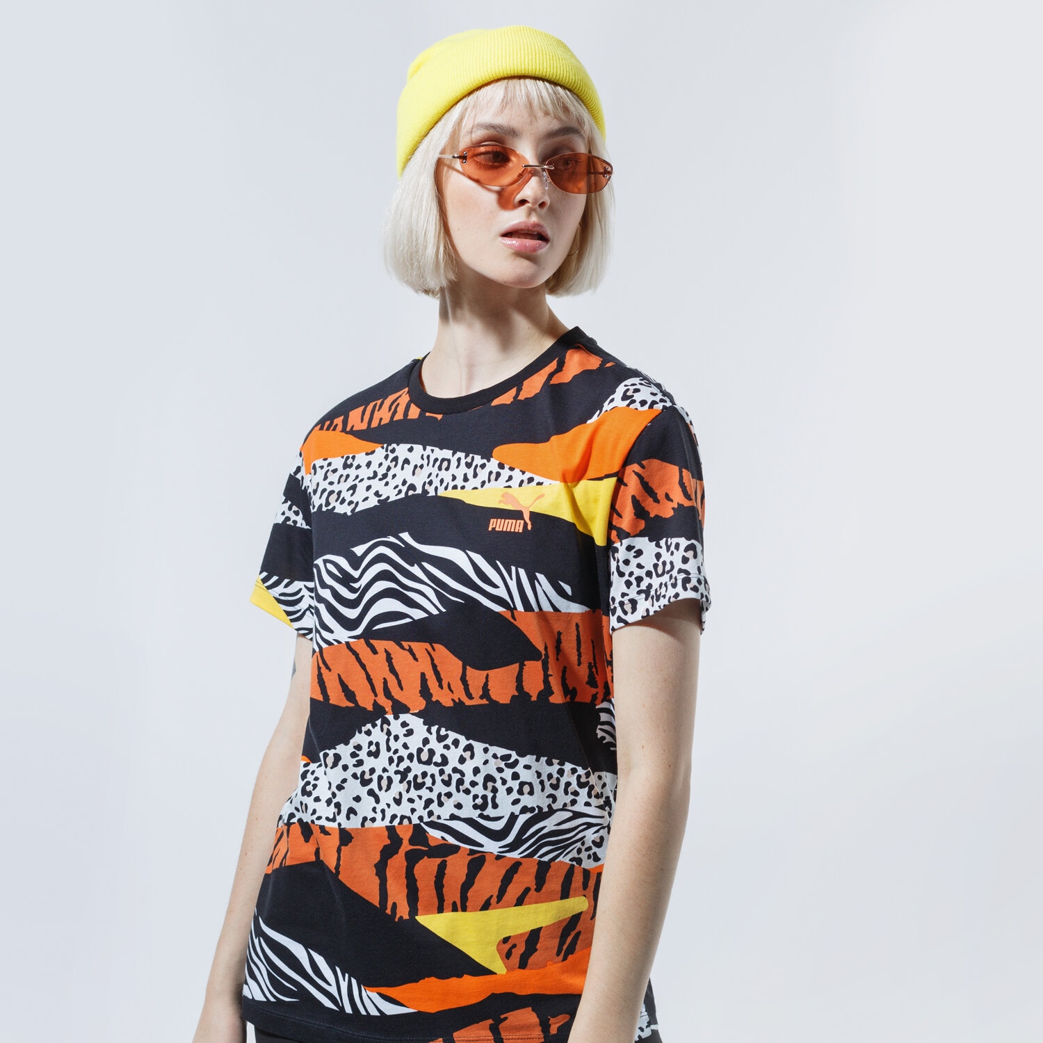 dámské tričko PUMA TRIČKO CLASSICS AOP LOGO TEE 59772488 VÍCEBAREVNÁ
