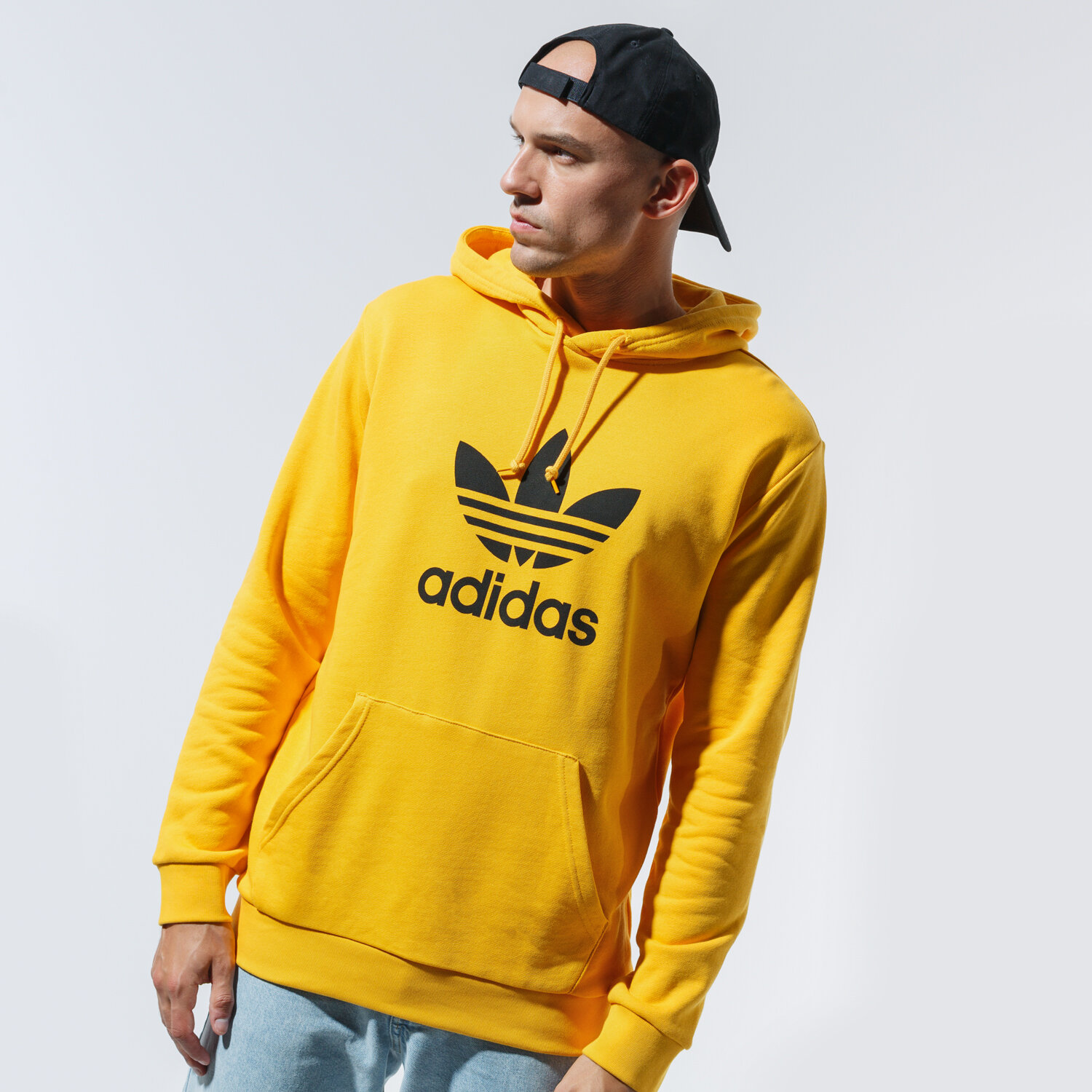 pánská mikina ADIDAS MIKINA S KAPUCÍ TREFOIL HOODIE GD9923 ŽLUTÁ