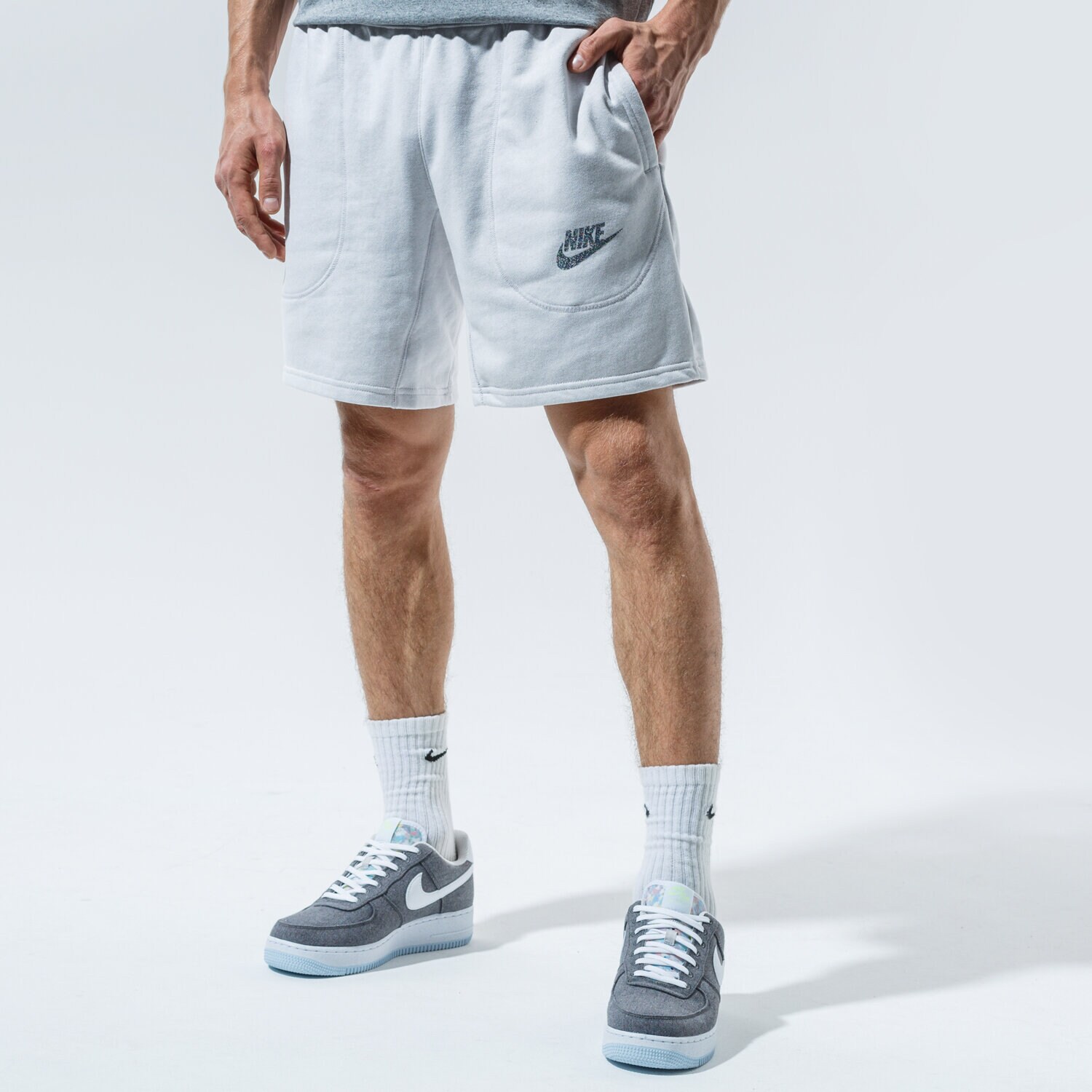 pánské kraťasy NIKE ŠORTKY  M NSW SHORT FT CU4511-910 ŠEDÁ
