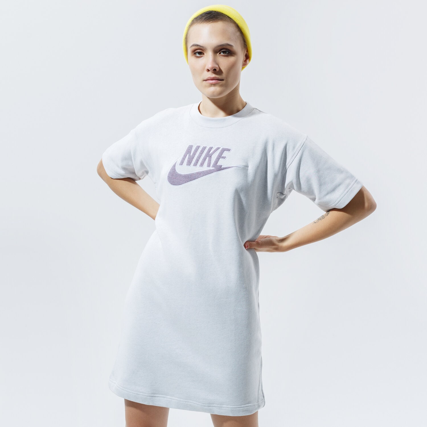dámské šaty NIKE ŠATY W NSW DRESS FT M2Z CU6401-094 ŠEDÁ