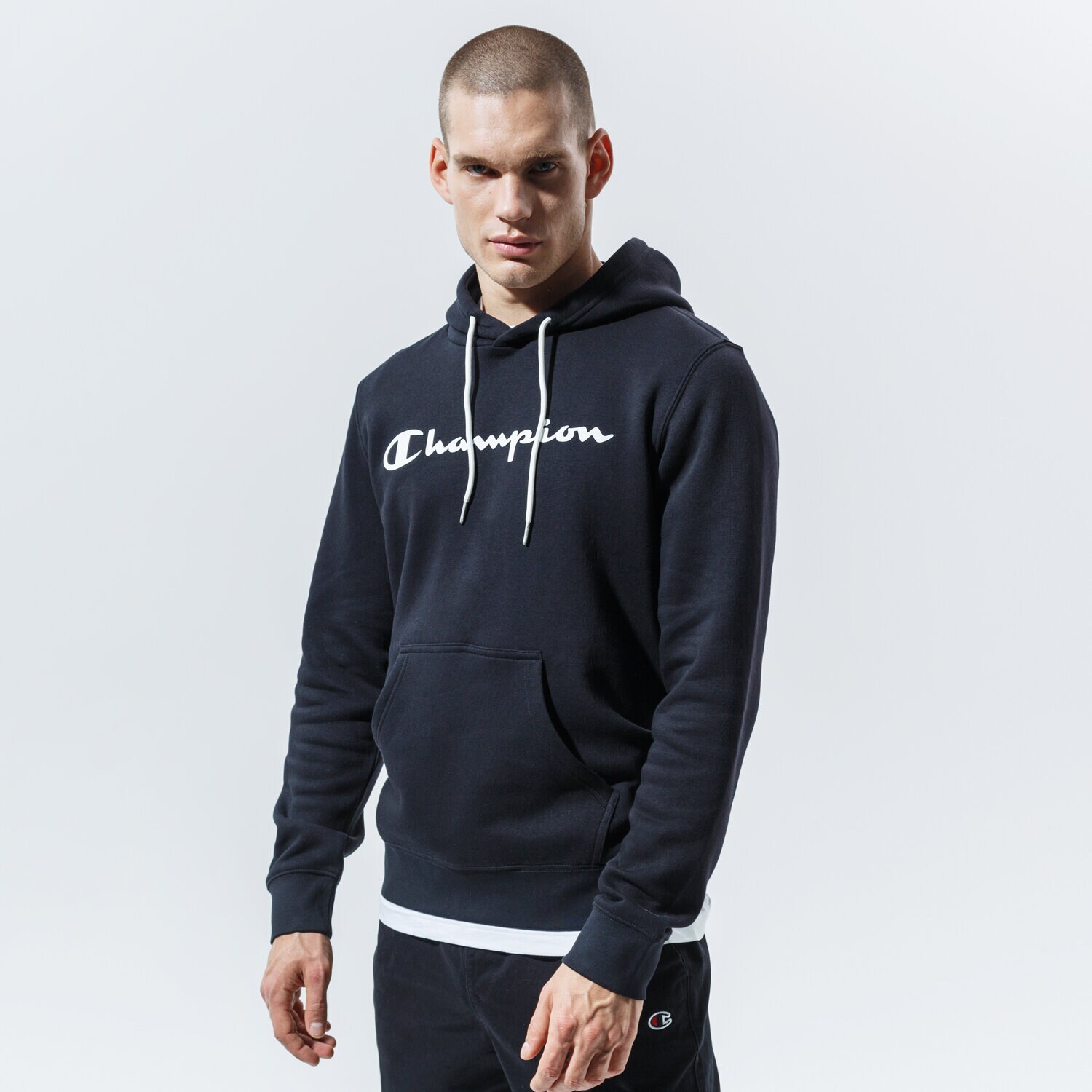 pánská mikina CHAMPION MIKINA S KAPUCÍ HOODED SWEATSHIRT 214743KK001 ČERNÁ