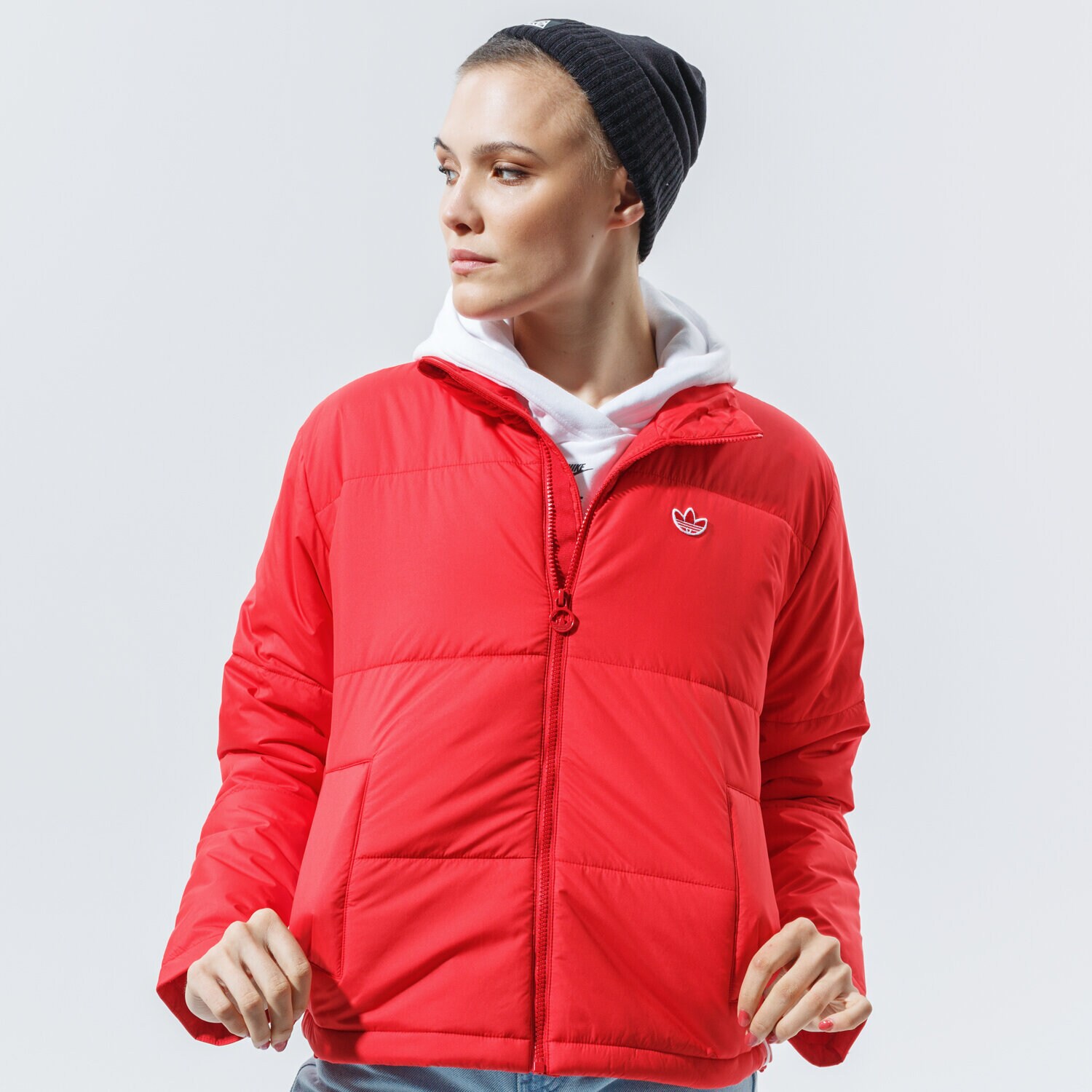 dámská zimní bunda ADIDAS BUNDA ZIMNÍ SHORT PUFFER GK8556 ČERVENÁ