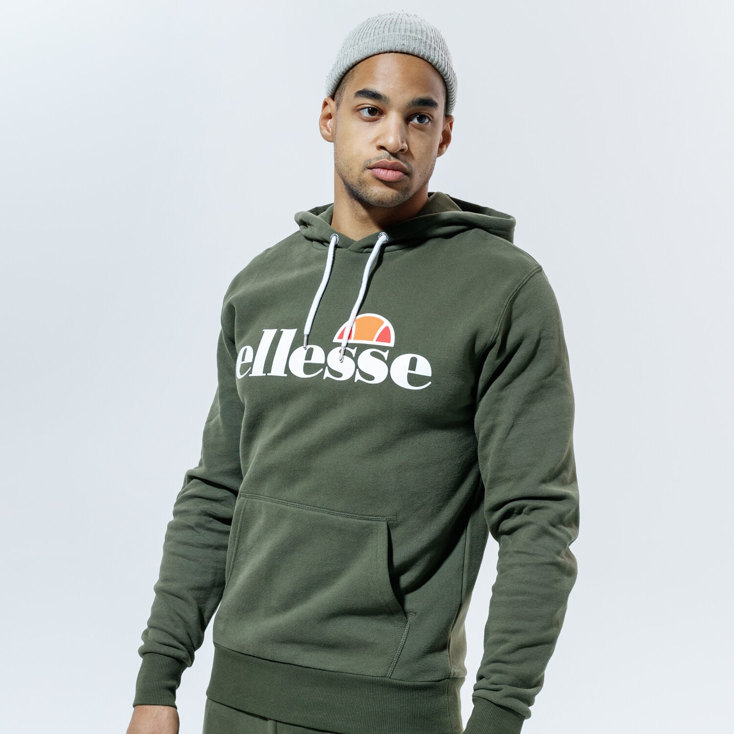 pánská mikina ELLESSE MIKINA S KAPUCÍ SL GOTTERO KHA SHC07407506 KHAKI