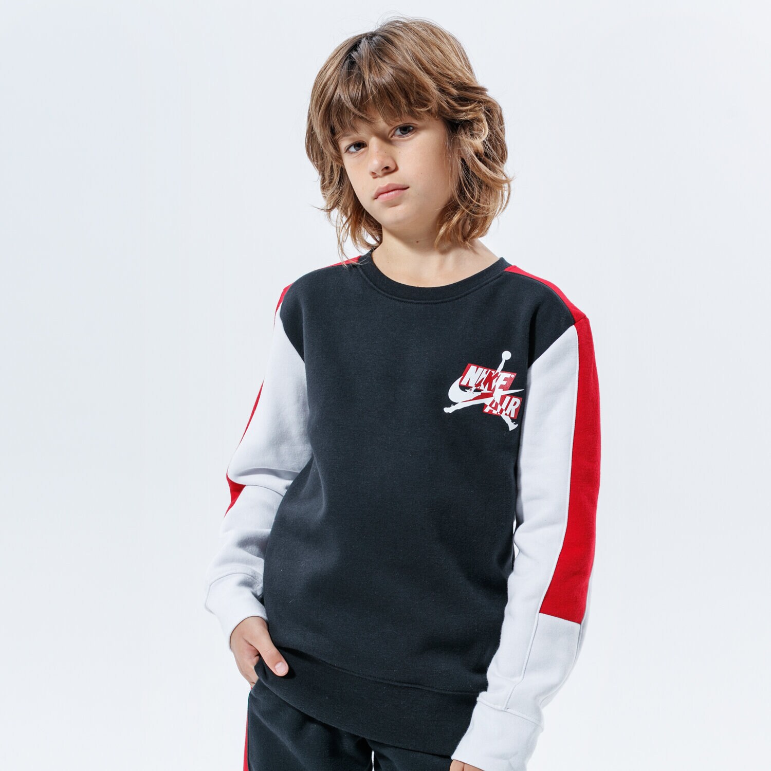 dětská mikina JORDAN MIKINA JUMPMAN CLASSICS III CREW 957424-023 ČERNÁ
