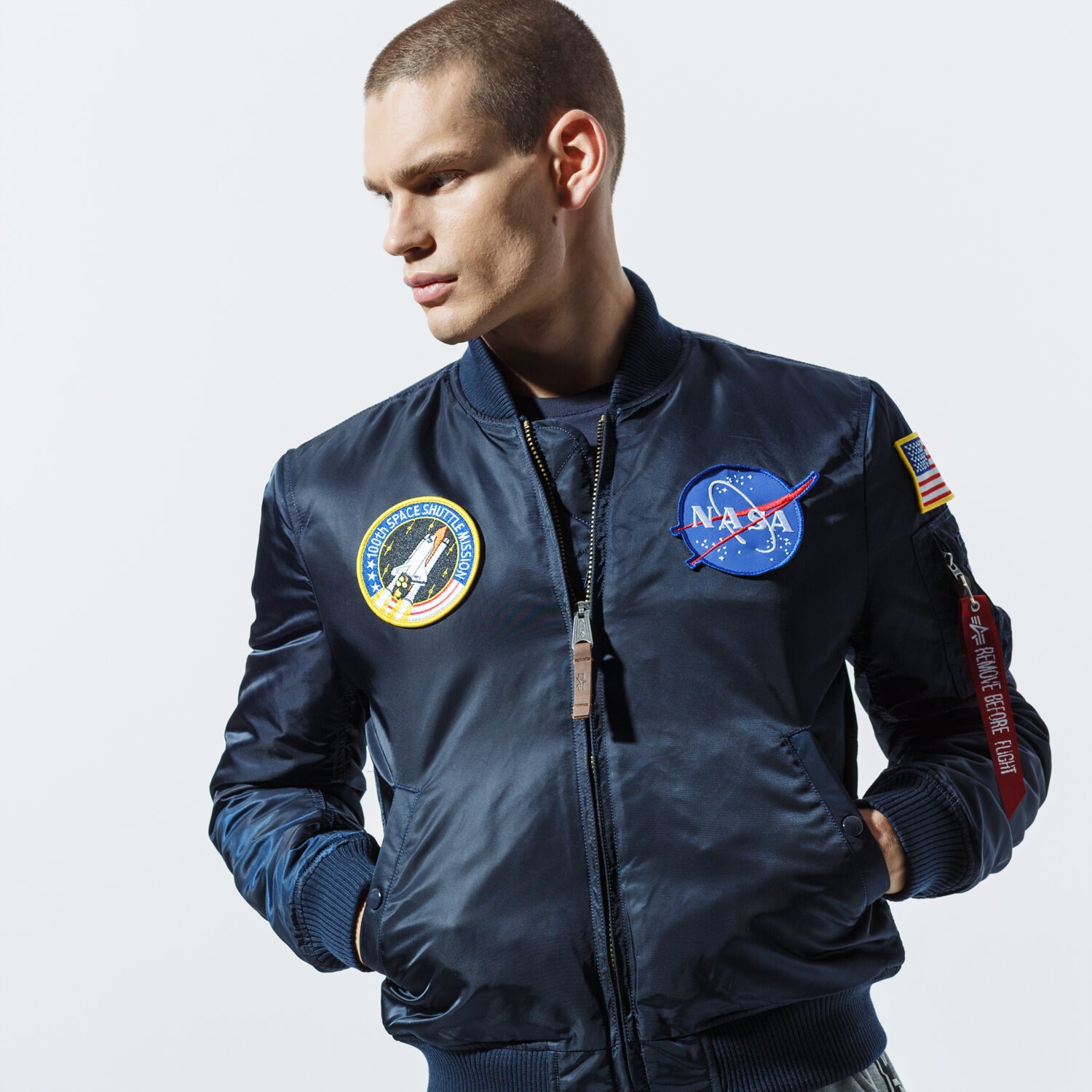 pánská zimní bunda ALPHA INDUSTRIES BUNDA ZIMNÍ MA-1 VF NASA 16610707 TMAVOMODRÁ