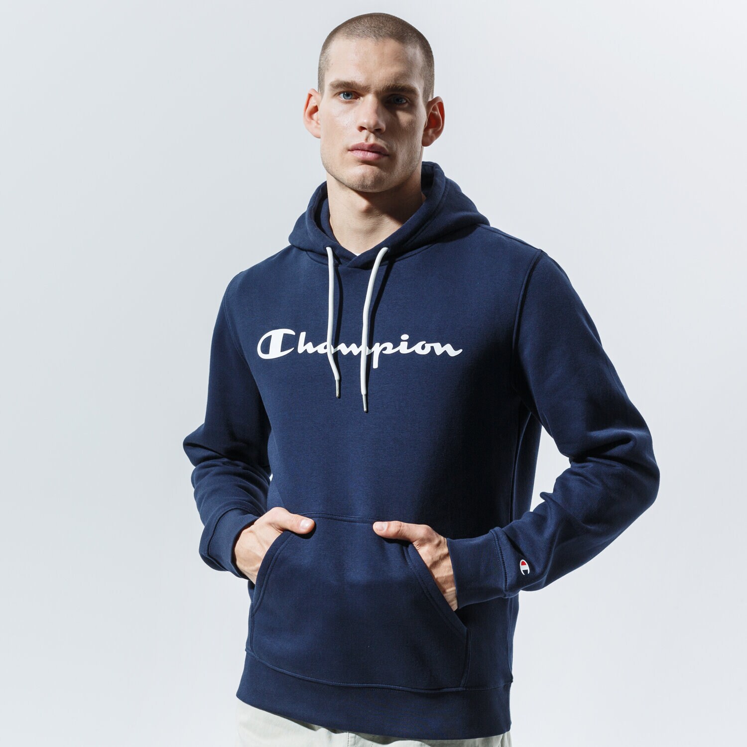pánská mikina CHAMPION MIKINA S KAPUCÍ HOODED SWEATSHIRT 214743BS501 TMAVOMODRÁ