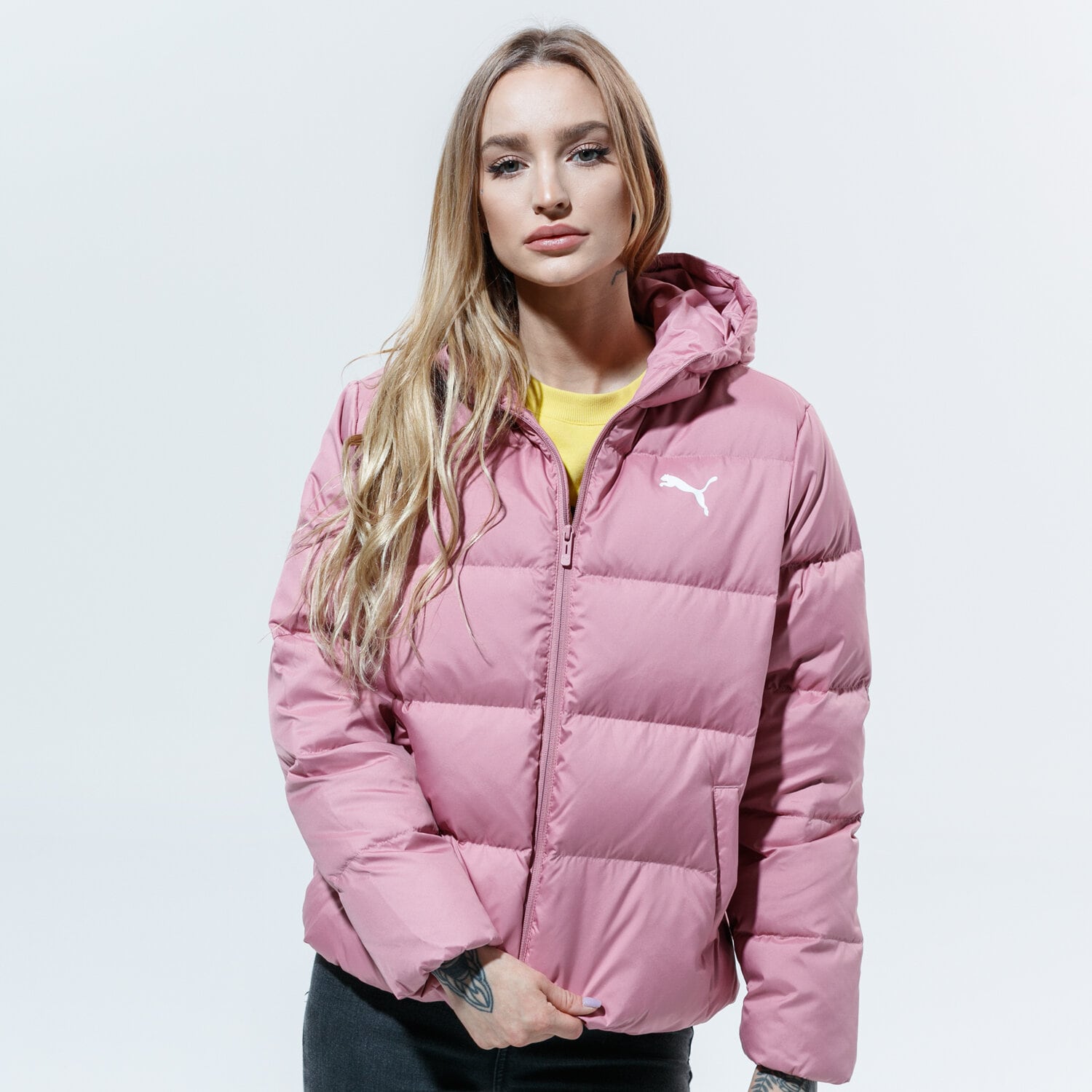 dámská zimní bunda PUMA BUNDA ZIMNÍ ESS+ DOWN JACKET 58221816 RŮŽOVÁ