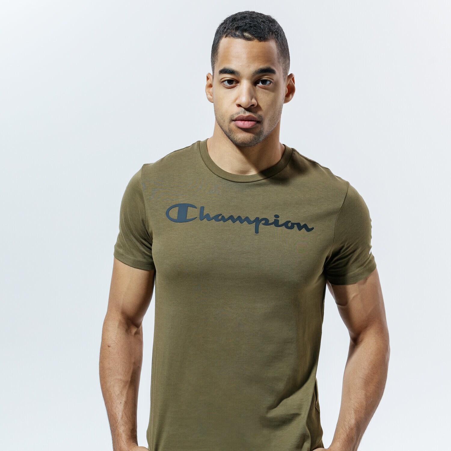 pánské tričko CHAMPION TRIČKO CREWNECK TRIČKO 214747MS549 KHAKI