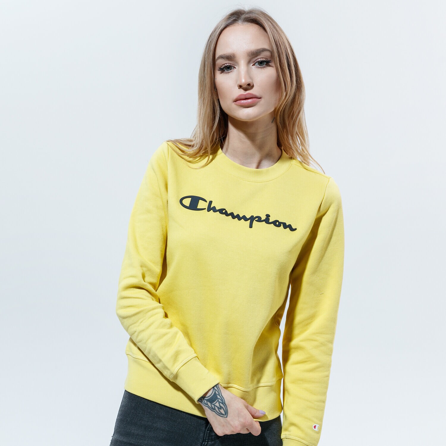 dámská mikina CHAMPION MIKINA CREWNECK SWEATSHIRT 113210YS087 hořčicová