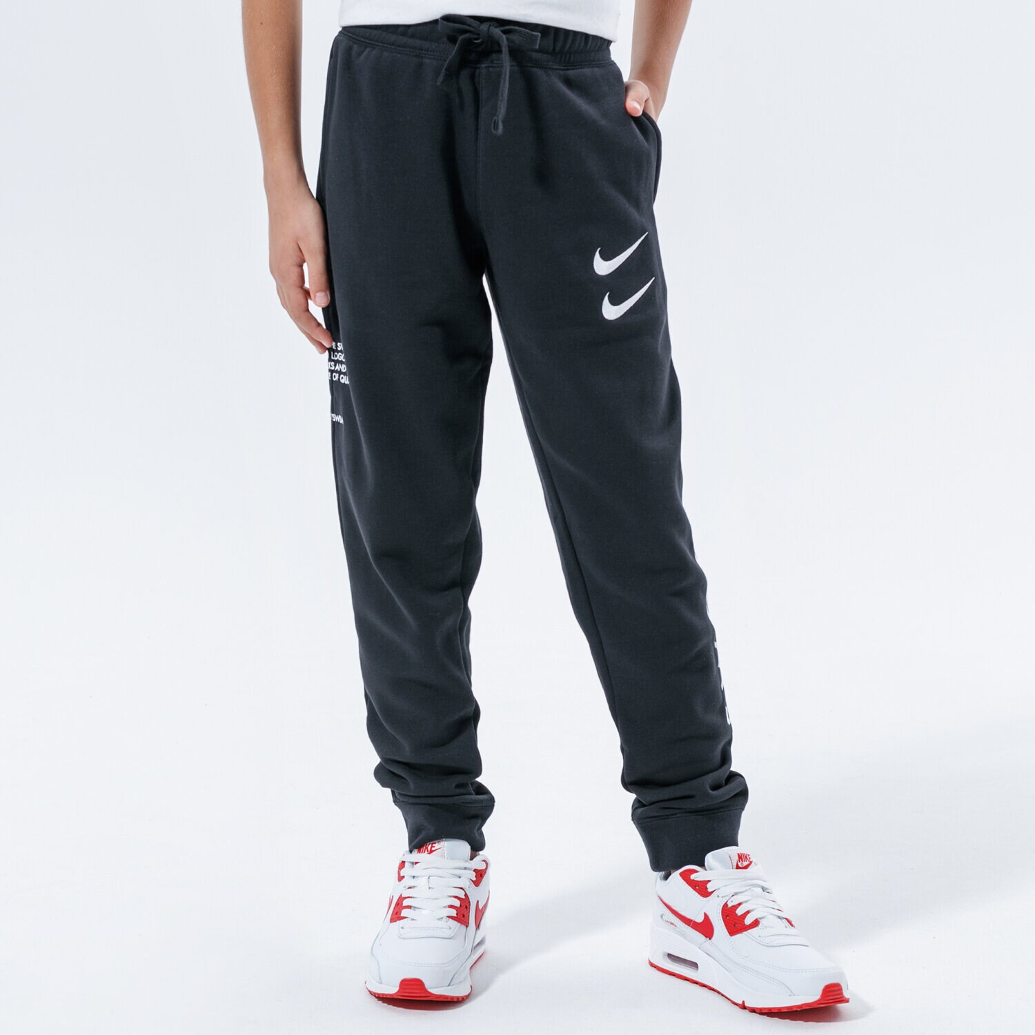 dětské kalhoty NIKE KALHOTY  SPORTSWEAR SWOOSH CU9195-010 ČERNÁ