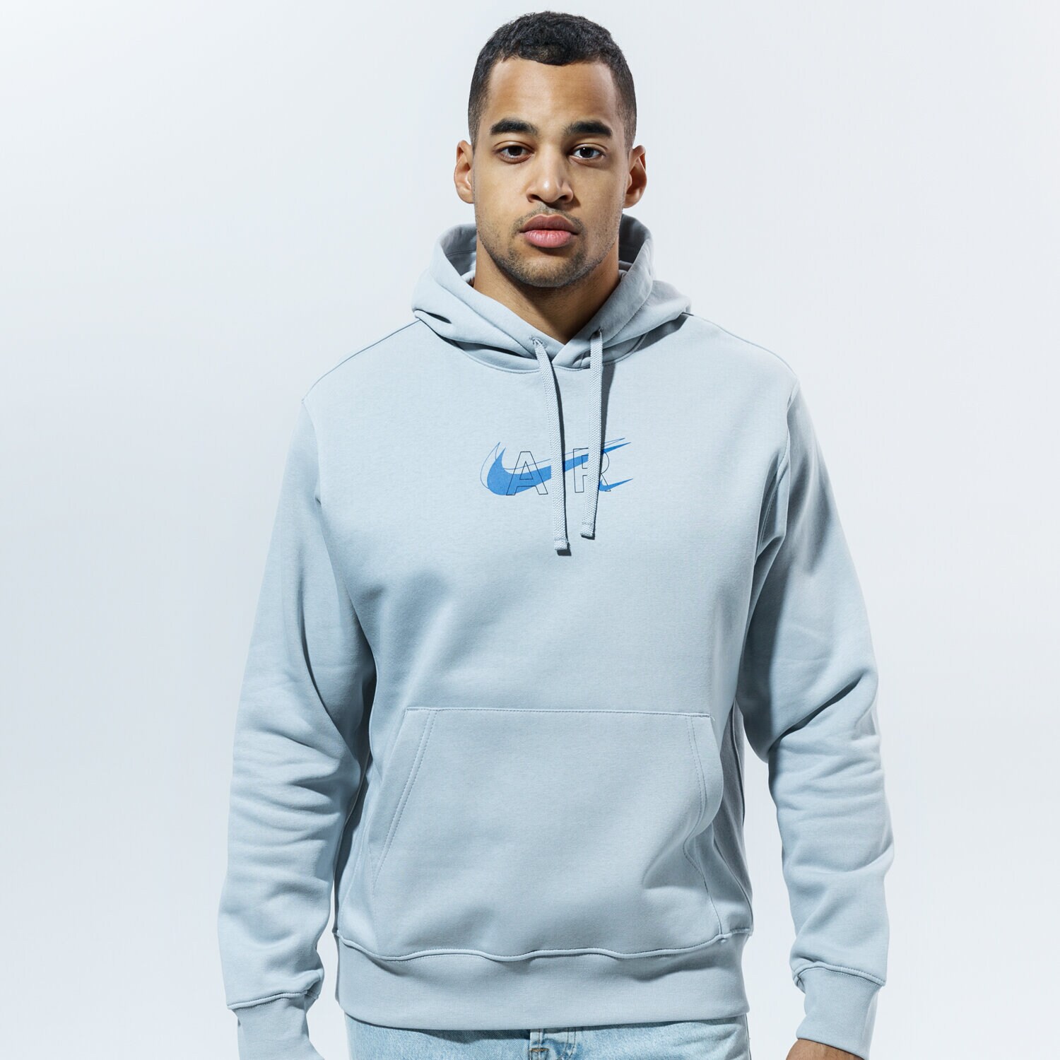 pánská mikina NIKE MIKINA S KAPUCÍ M NSW HOODIE PO AIR PRNT PACK DD9694-077 ŠEDÁ