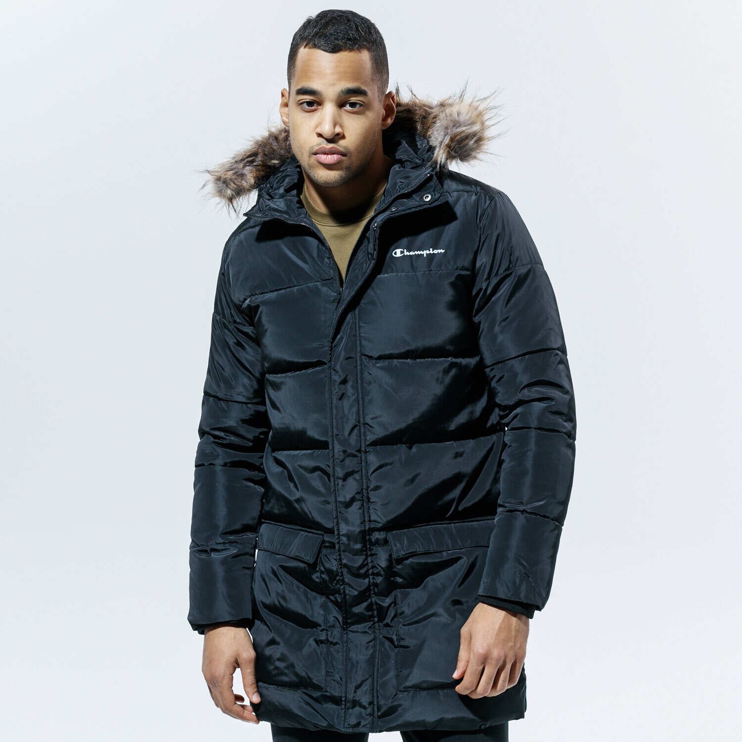 pánská zimní bunda CHAMPION BUNDA ZIMNÍ PARKA JACKET MM 216391KK001 ČERNÁ