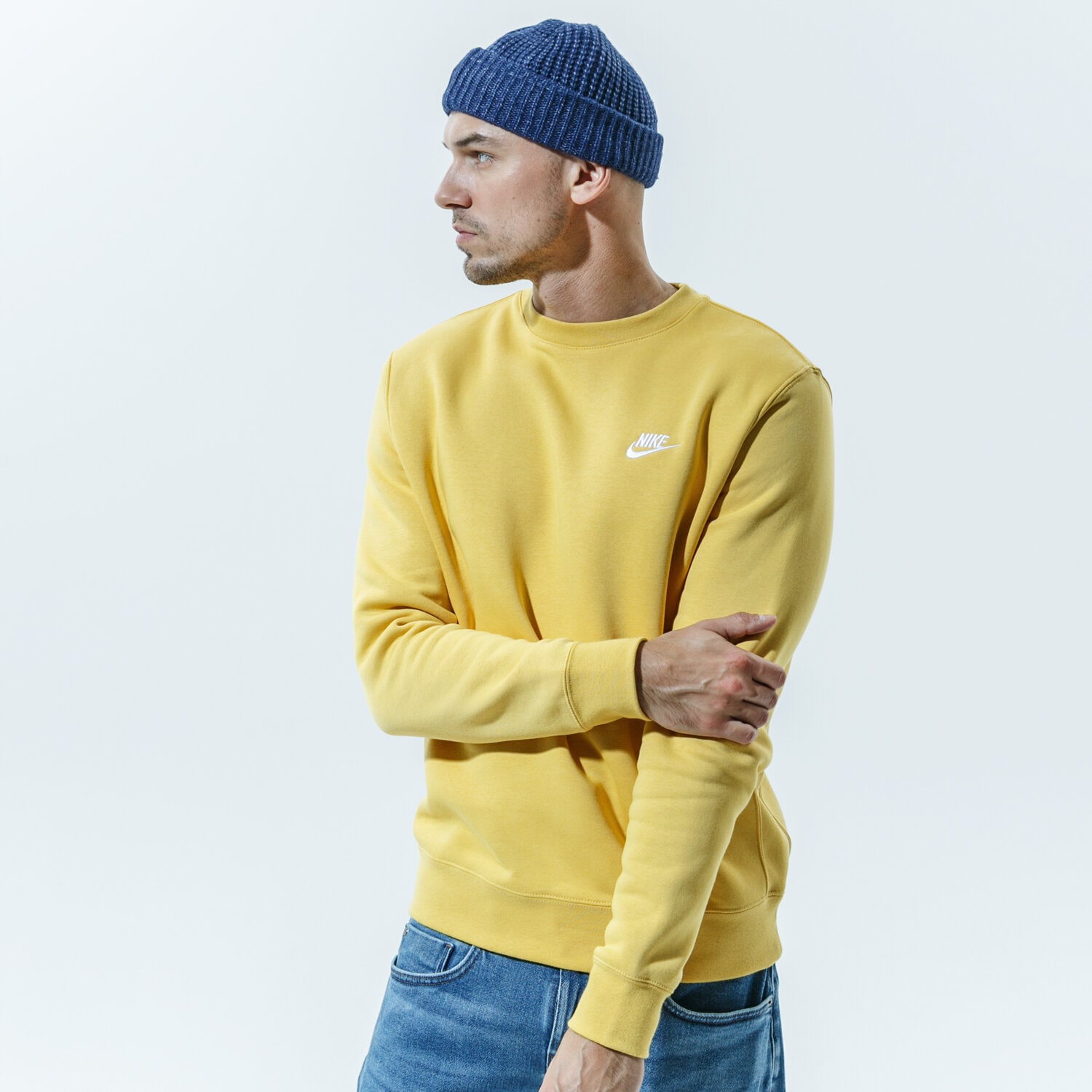 pánská mikina NIKE MIKINA SPORTSWEAR CLUB BV2662-761 ŽLUTÁ