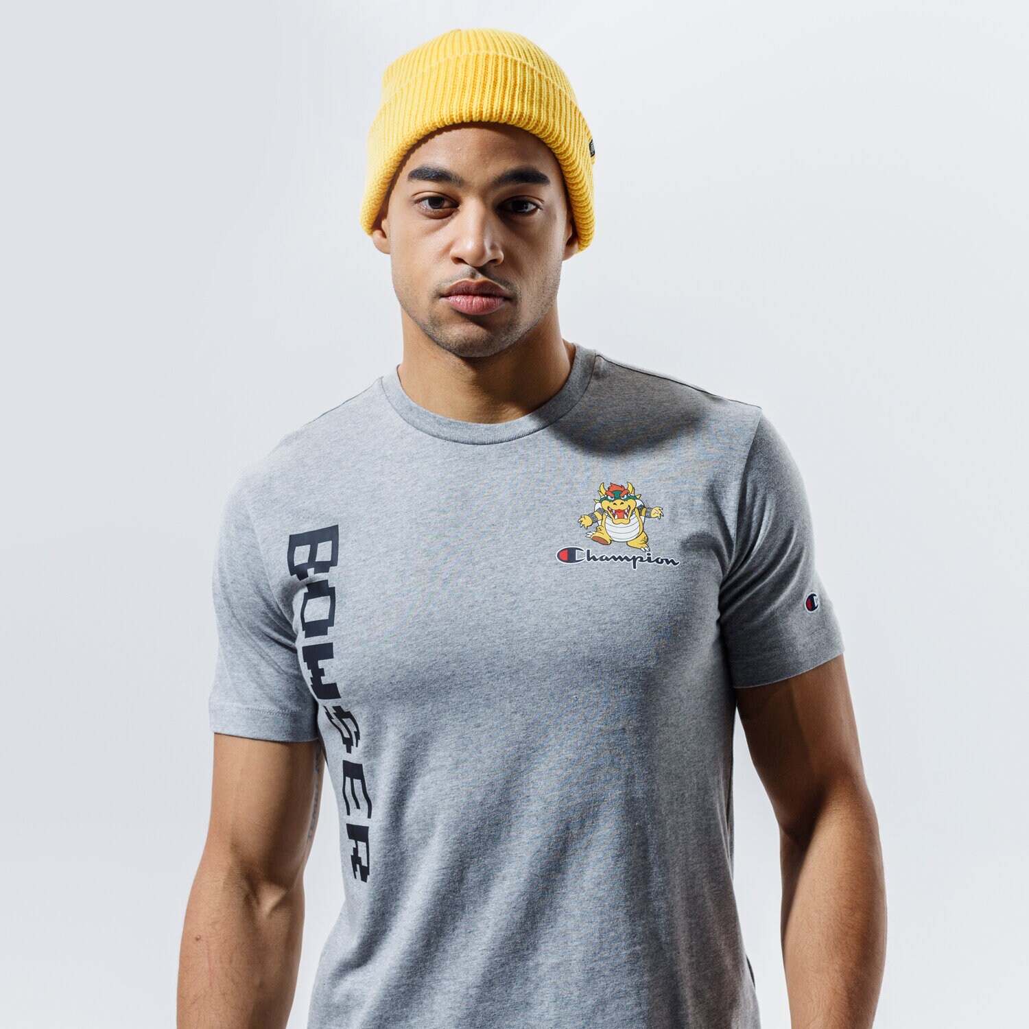 pánské tričko CHAMPION TRIČKO CREWNECK TRIČKO 216871EM006 ŠEDÁ