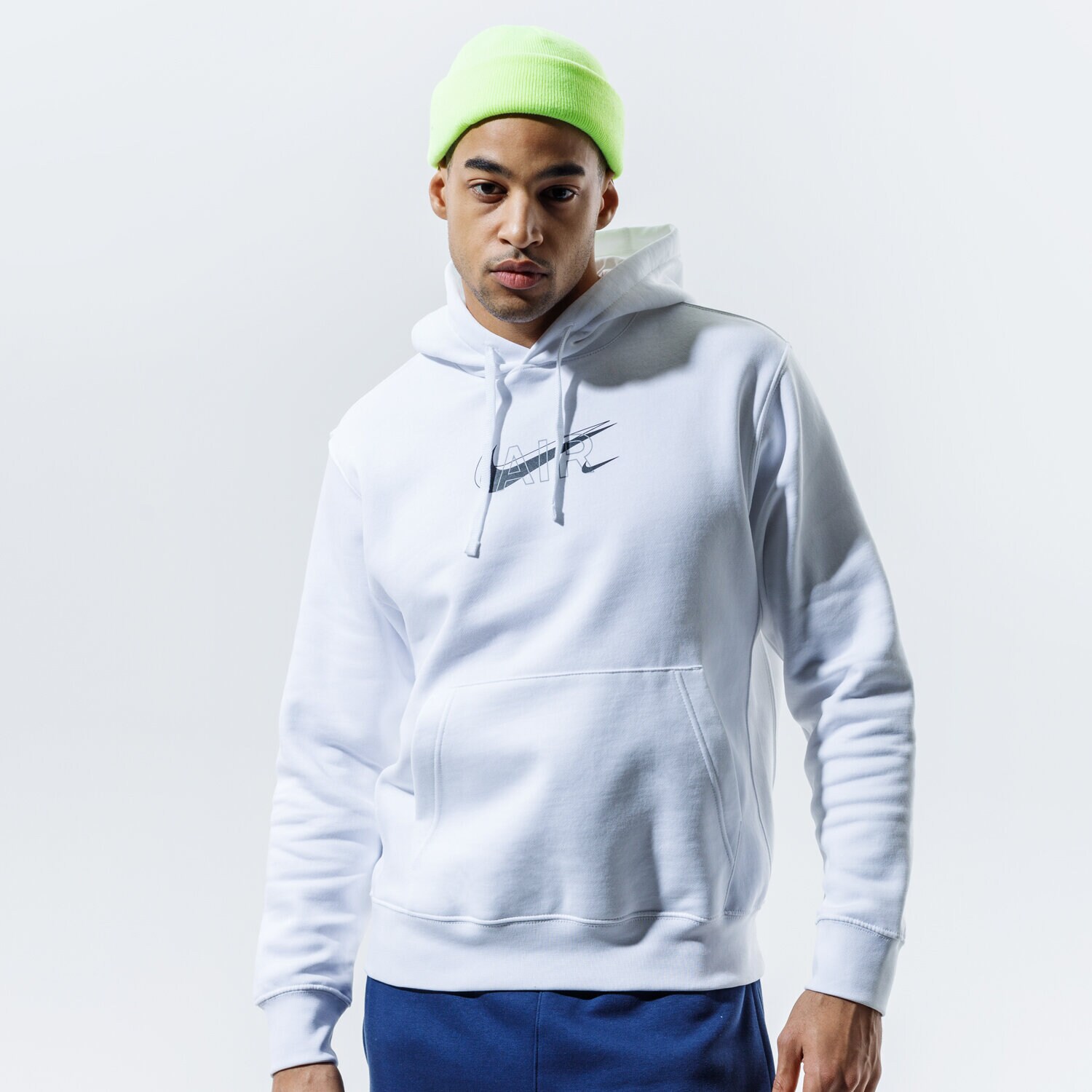 pánská mikina NIKE MIKINA S KAPUCÍ M NSW HOODIE PO AIR PRNT PACK DD9694-100 BÍLÁ