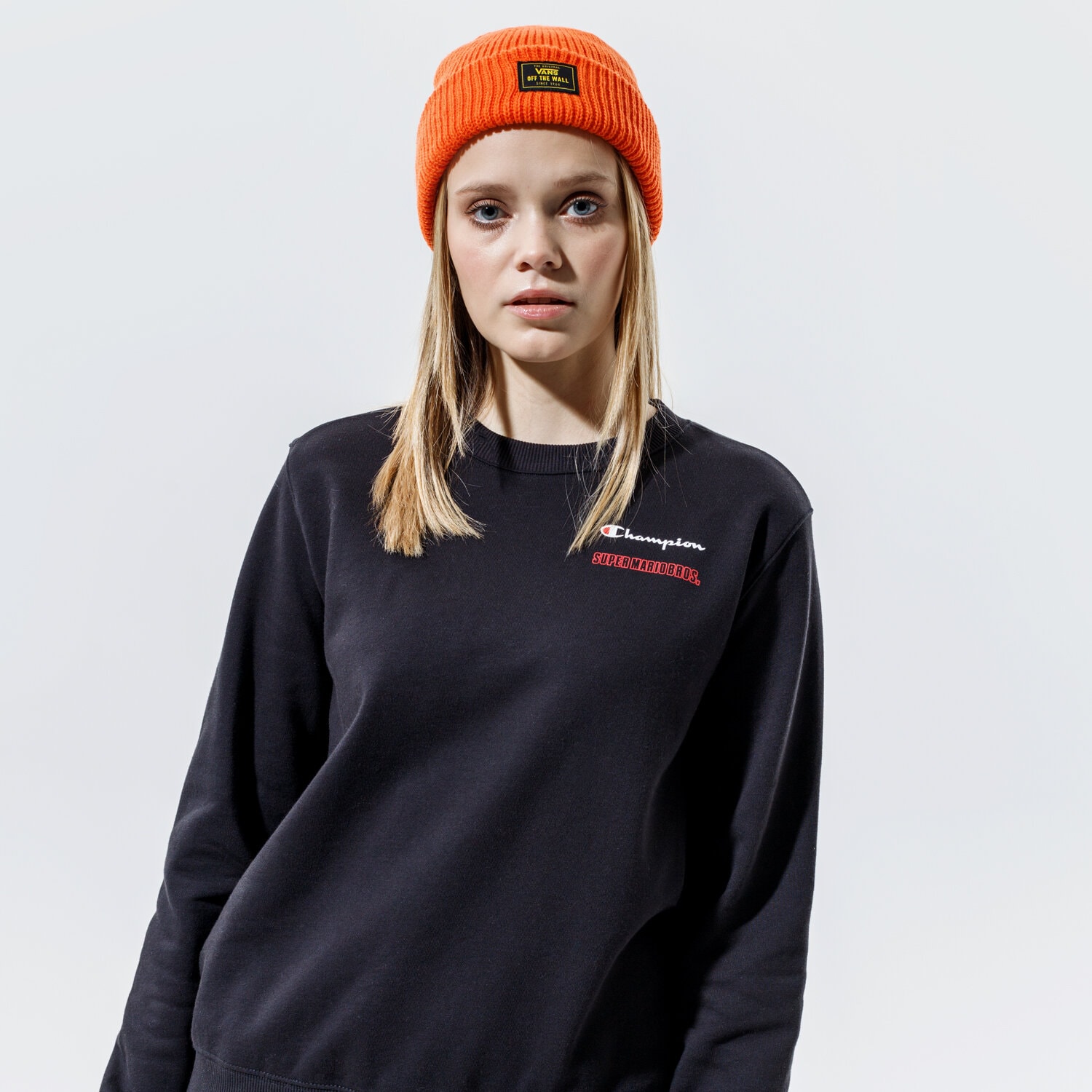 dámská mikina CHAMPION MIKINA CREWNECK SWEATSHIRT 114712KK001 ČERNÁ