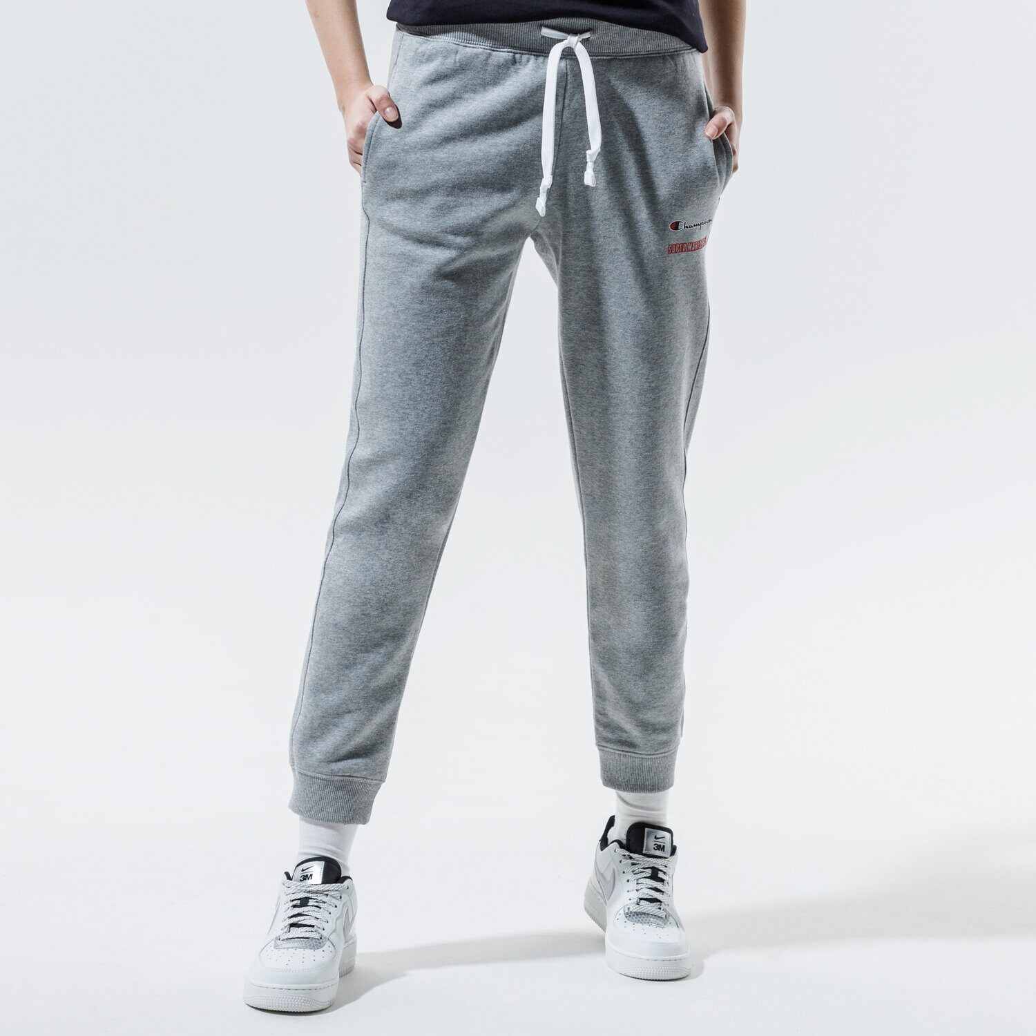dámské kalhoty CHAMPION KALHOTY  RIB CUFF PANTS 114713EM006 ŠEDÁ