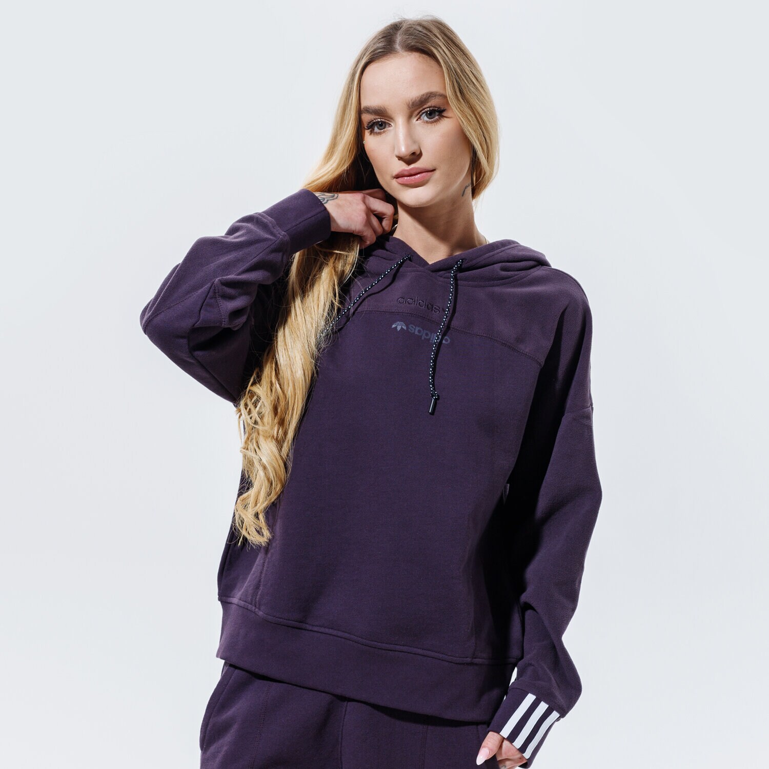 dámská mikina ADIDAS MIKINA S KAPUCÍ HOODIE GD3897 FIALOVÁ