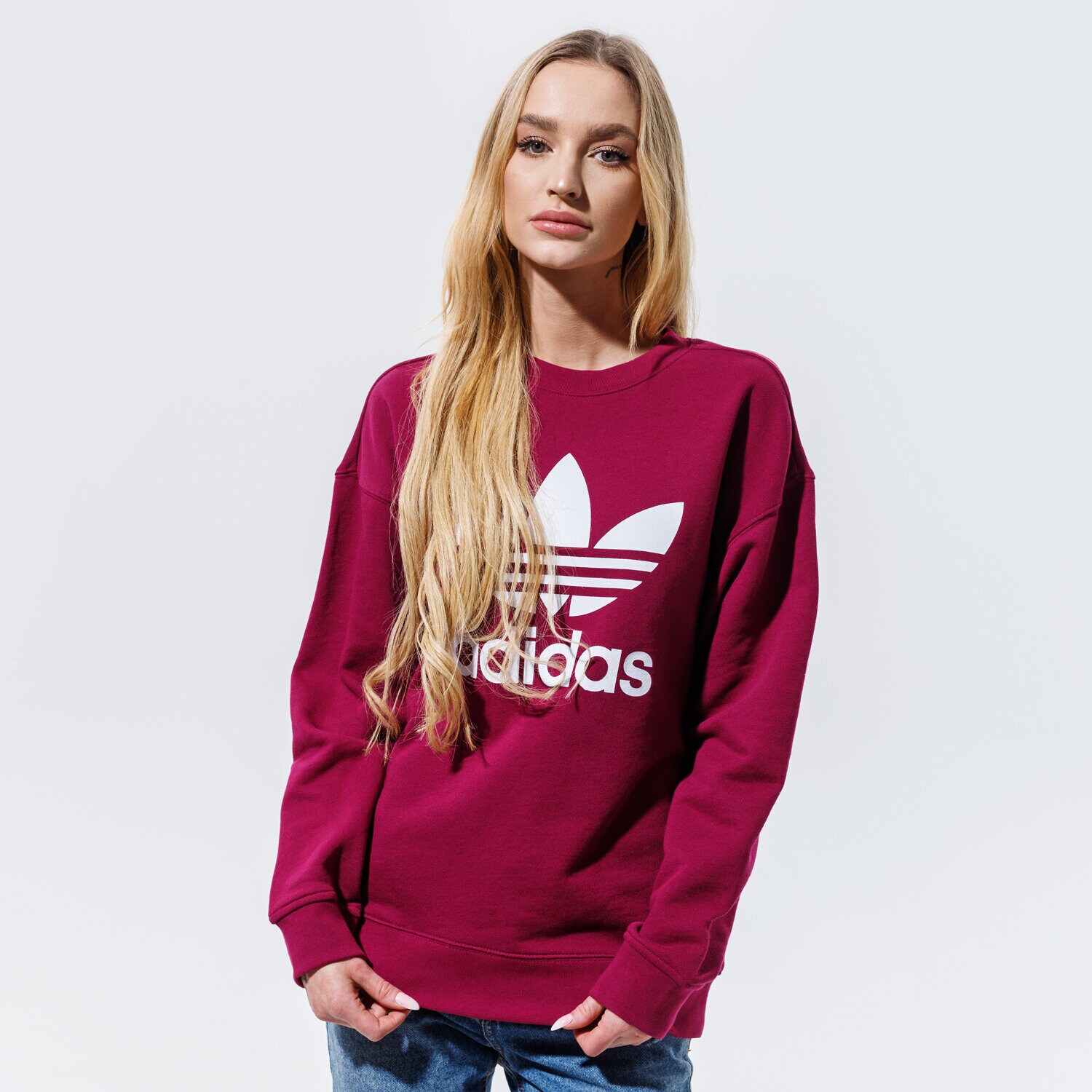 dámská mikina ADIDAS MIKINA TRF CREW SWEAT GD2437 BORDOVÁ