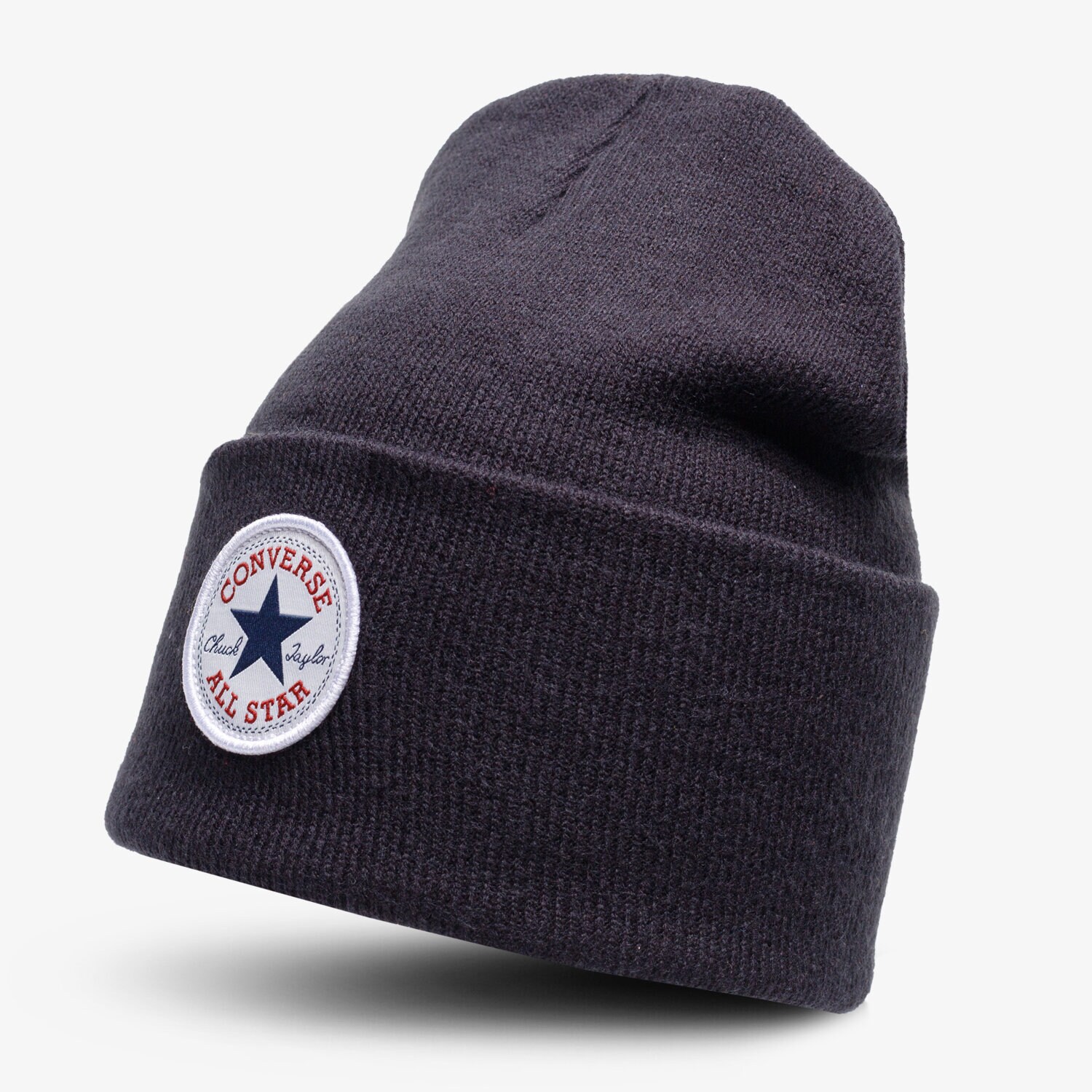 dětská čepice CONVERSE ČEPICE ZIMNÍ TALL CHUCK PATCH BEANIE 10019012-A01 ČERNÁ